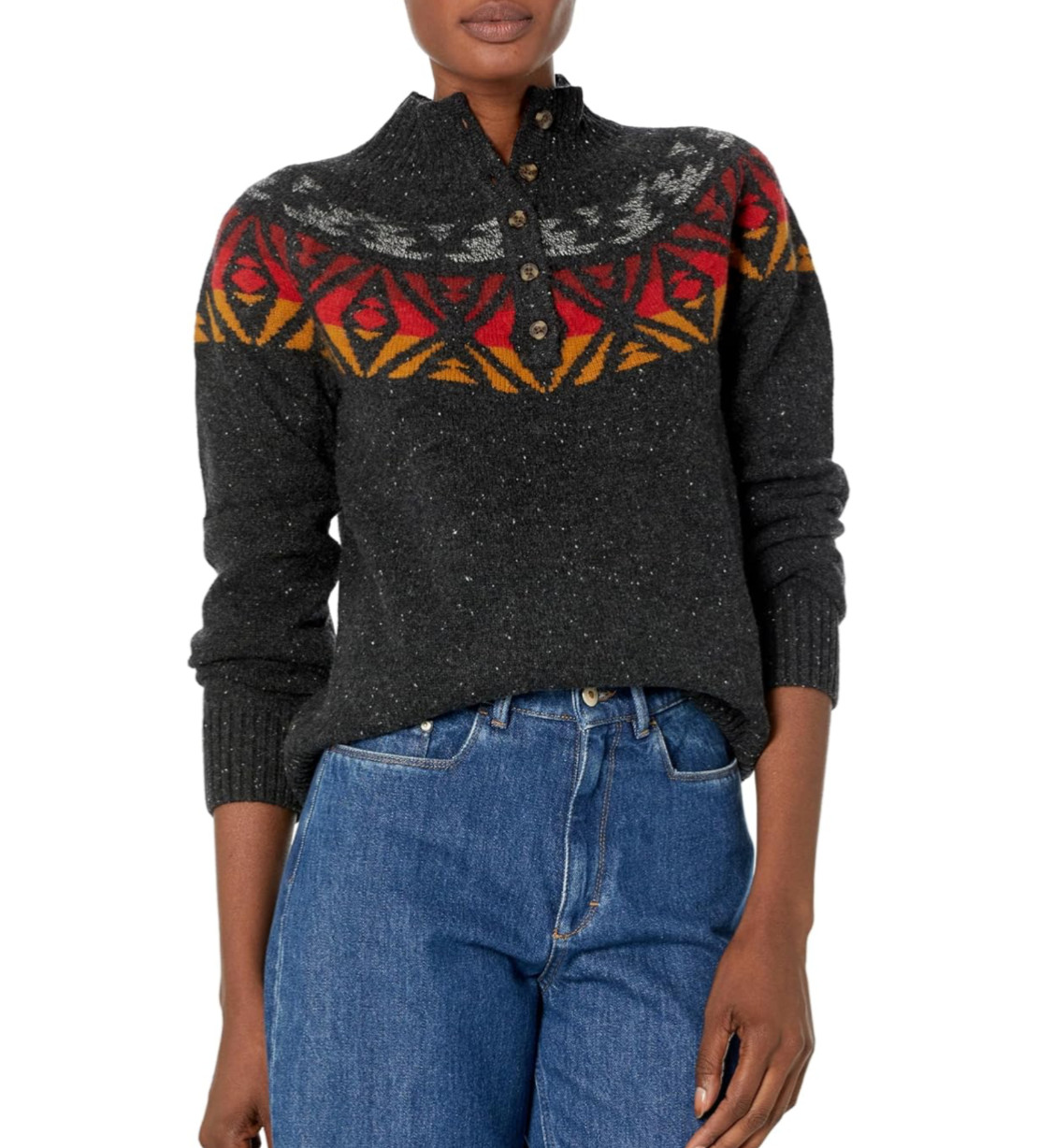 Pendleton Women’s Fair Isle Merino Sweater with Mock Neck Pullover Size XS