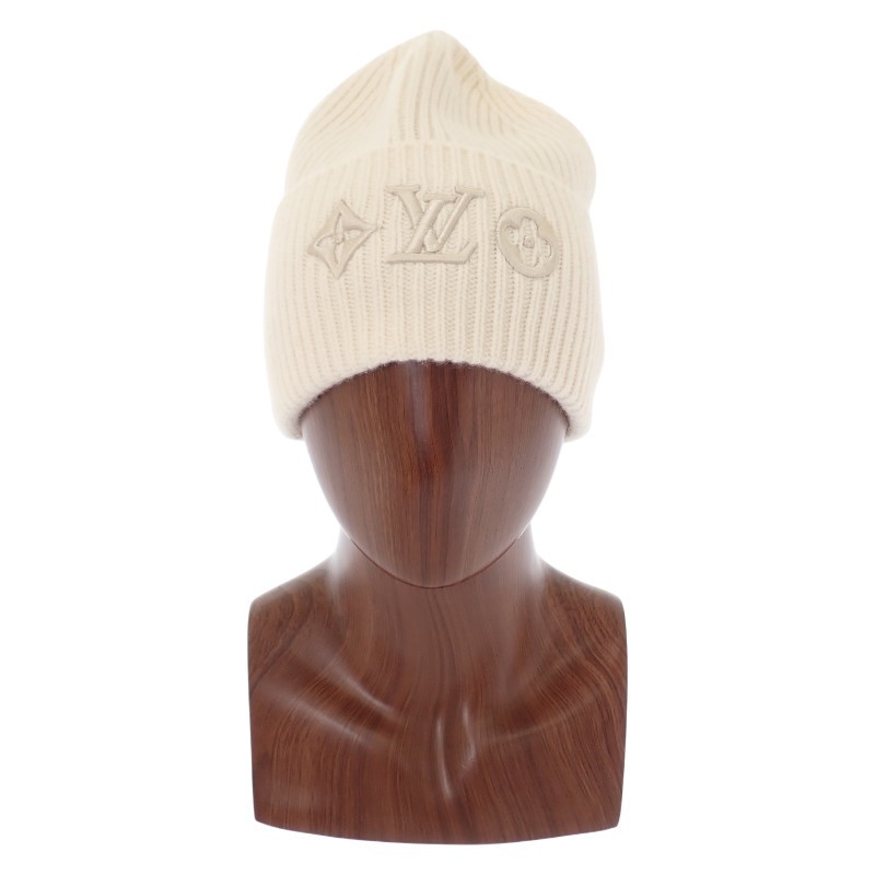 LOUIS VUITTON M77873 S Knit cap Bron/white Women