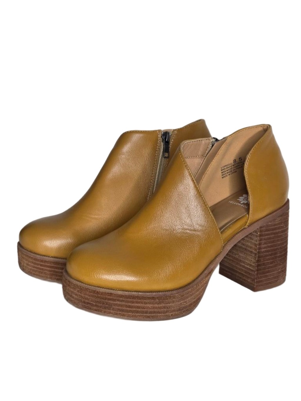 Yellow Box Loredo D’Orsay Platform Clogs Tan Women’s Size 8.5 Cognac Chunky Boot