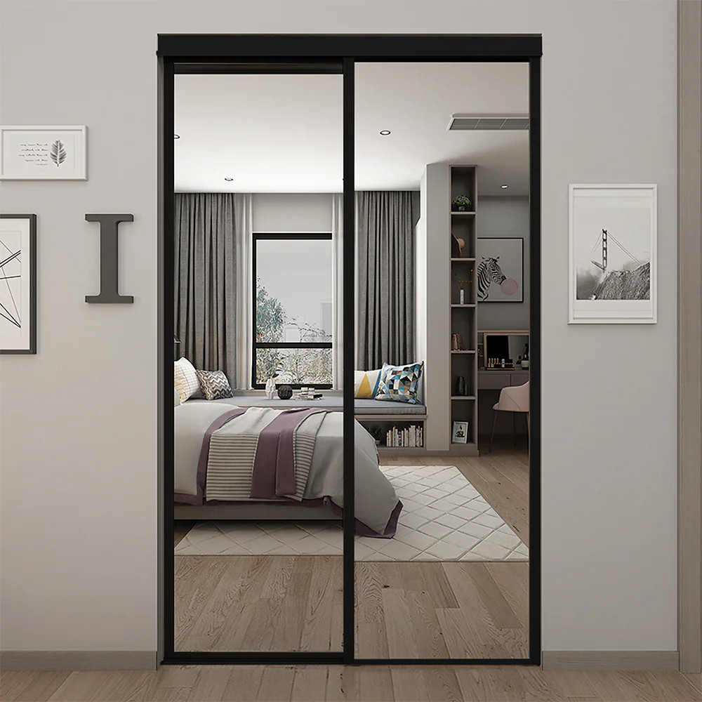 RELIABILT 60-in x 96-in Black 1-panel Mirrored glass Smooth Prefinished Mi|26992