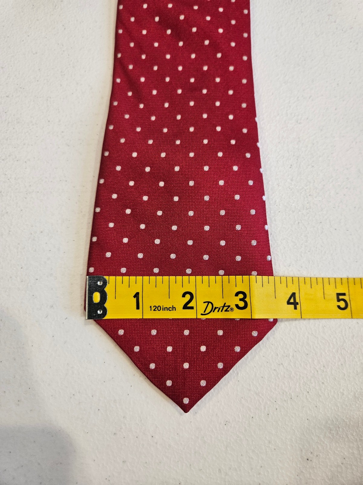 Haspel Tie – Red with White polka Dots – 100% Silk – Very Classic, NICE