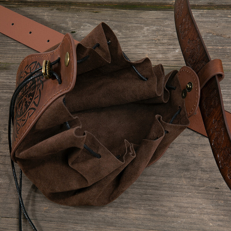 Men New Medieval Cosplay Pouch Bag Retro Knight Viking Hangable Belt Coin Purse