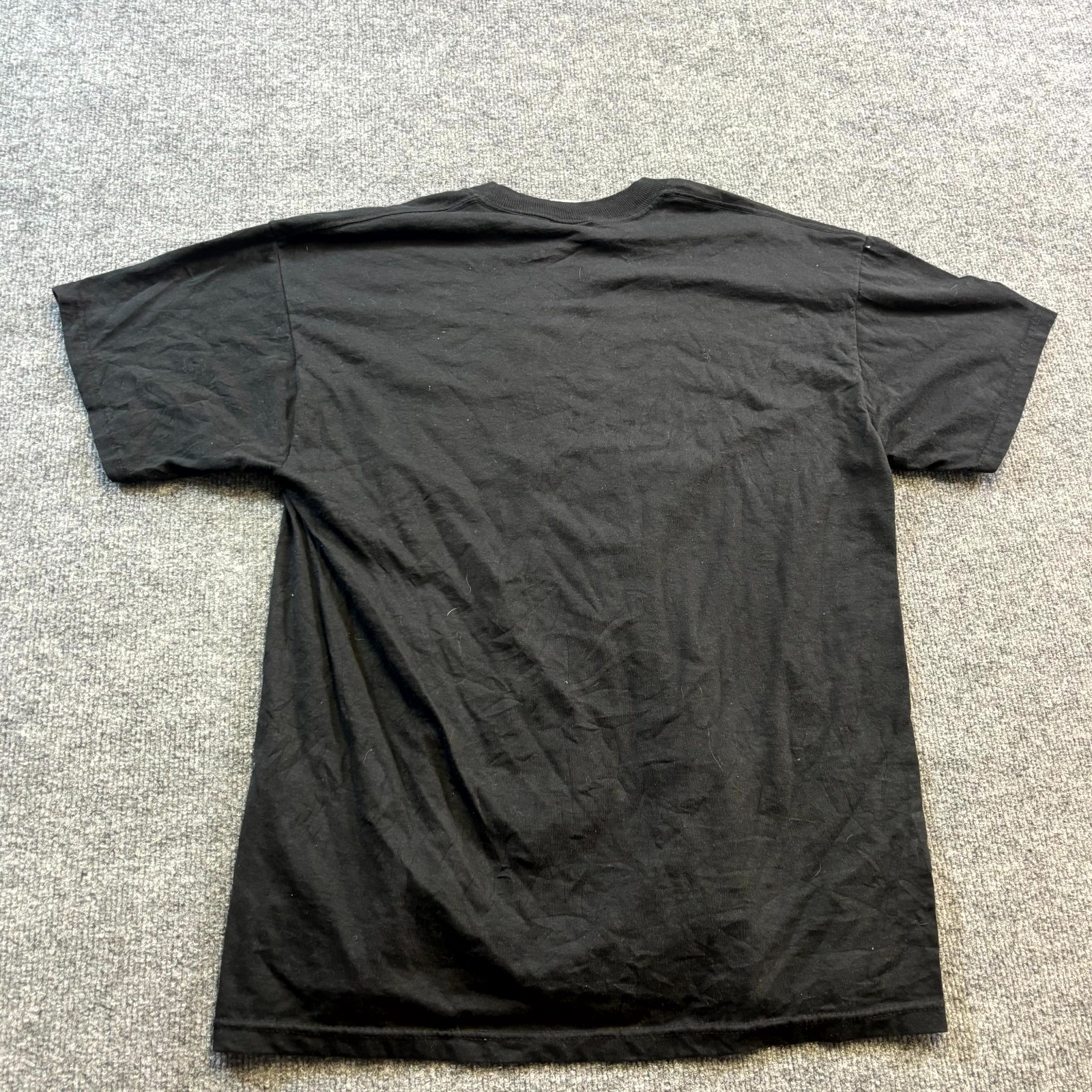 VTG Jerzees Heavyweight Blend T-Shirt Mens L Black Cartoon Holding Chainsaw AHB
