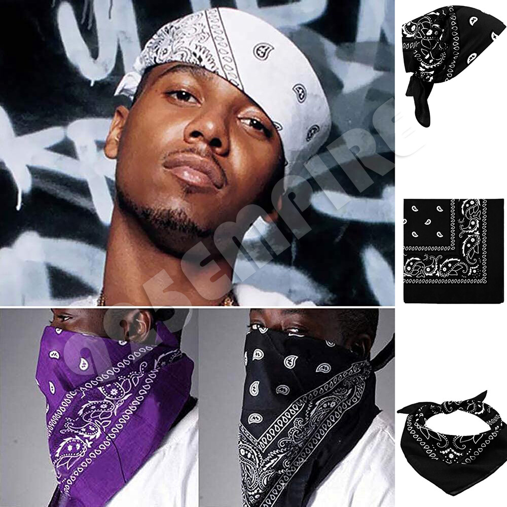 Lot of 3 Pack Paisley Bandana Head Wrap 100% Cotton Scarves