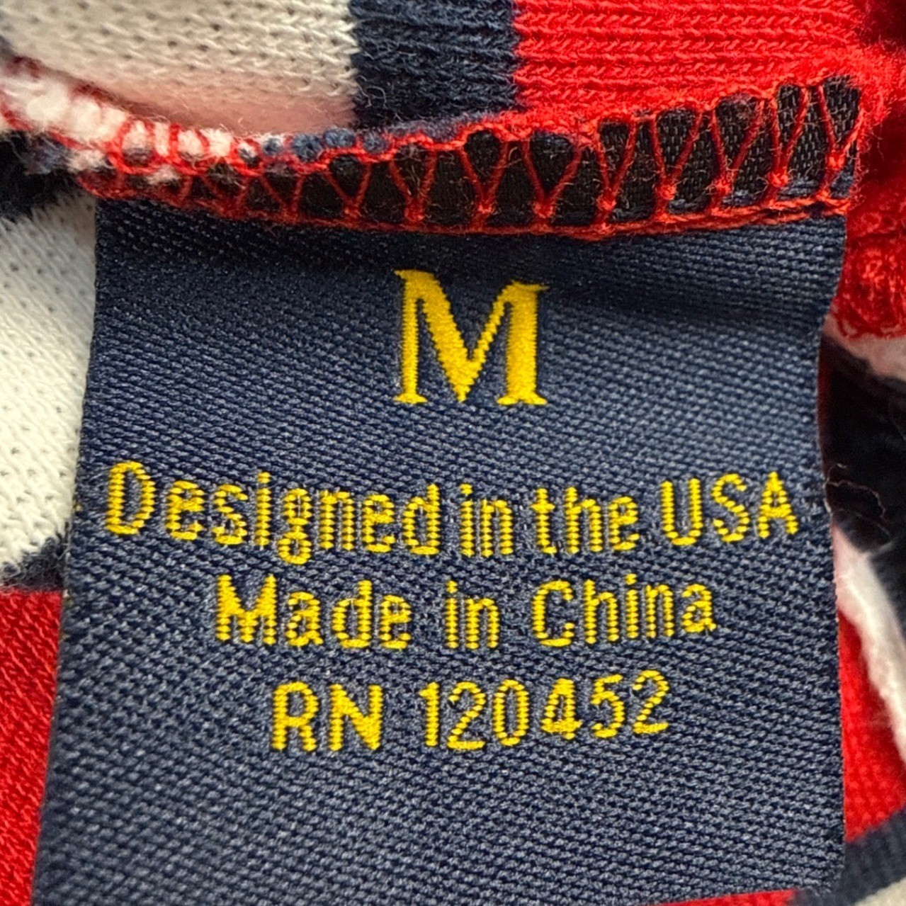 Carpe Mens Pier XIII Sailing Yachting Striped Polo Shirt Red White Blue Medium