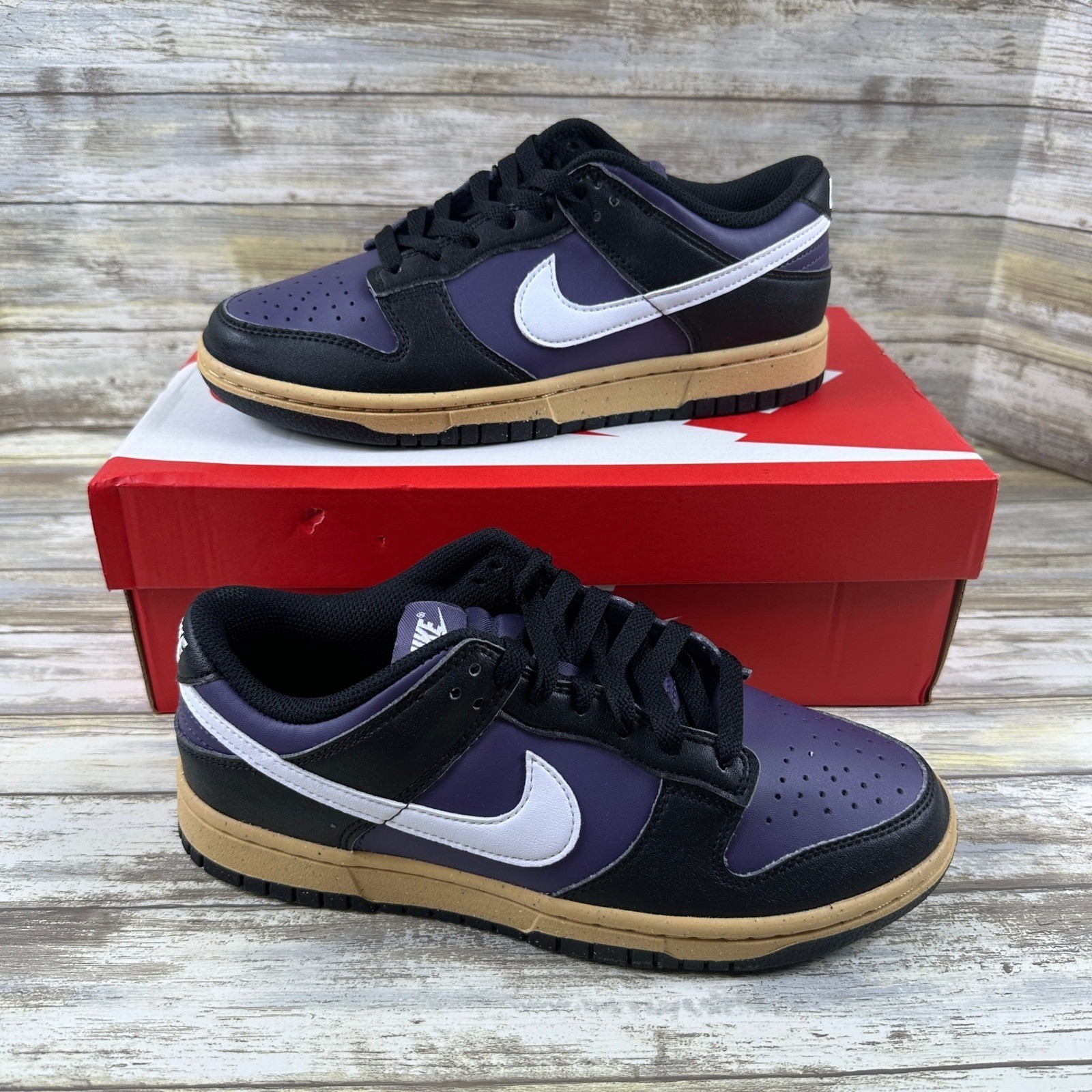 Nike Dunk Low Next Nature Womens 7.5 Dark Raisin Black Sesame DD1873-500 NEW