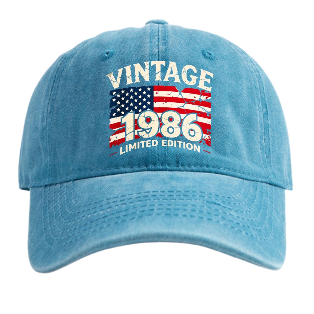 Born 1986 Vintage Limited Edition American Flag Patriotic Baseball Cap