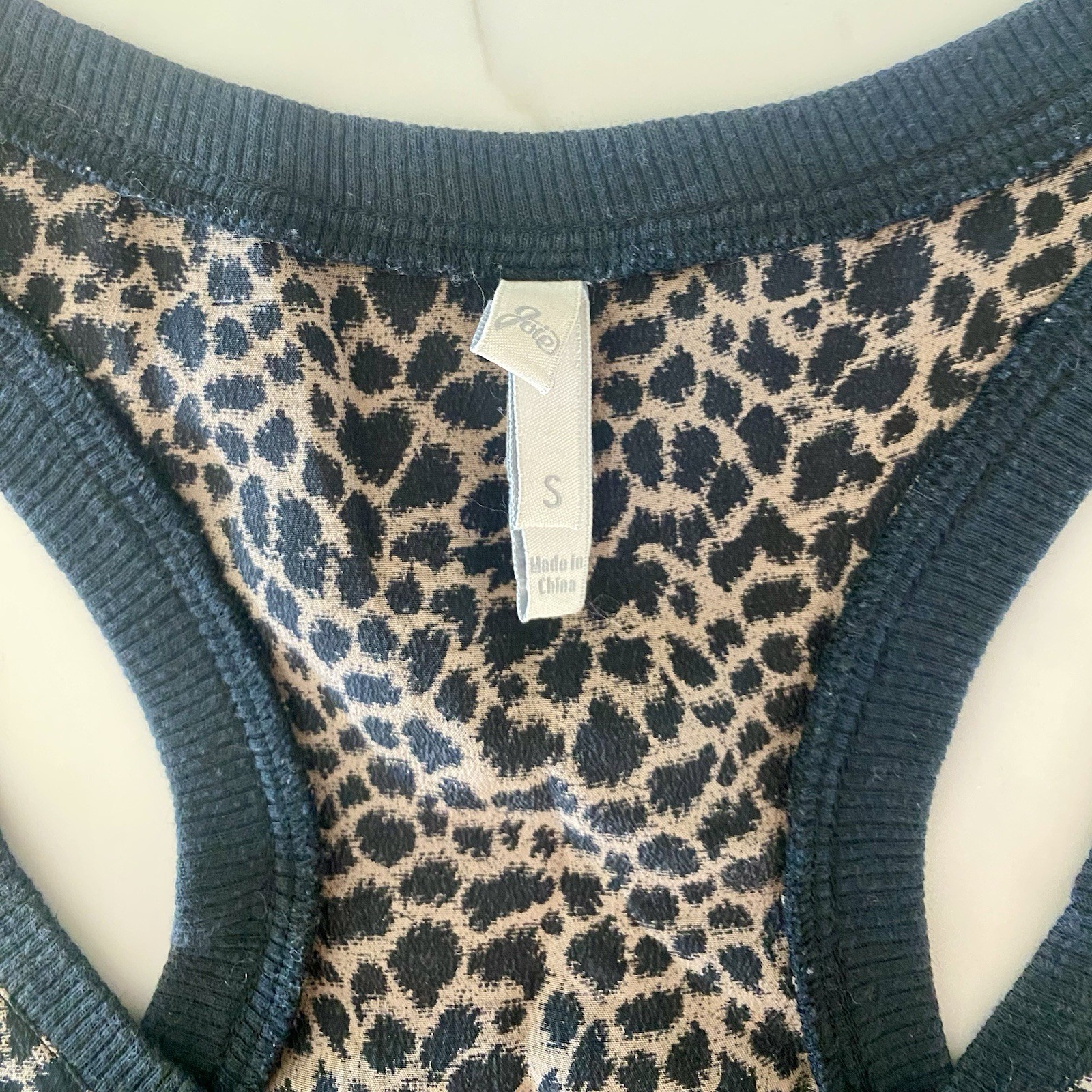 Joie Alicia Caviar Leopard Silk Racerback Tank with Side Pocket, size S