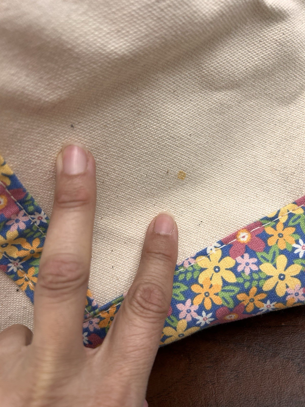 Canvas Large Tote With Floral & Mom Accents