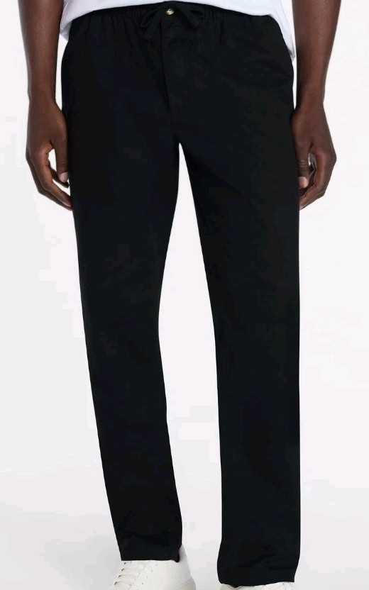 George Men’s 2XL 44-46 Weekend Pull-On Chino Pants BLACK Stretch Waist #21426