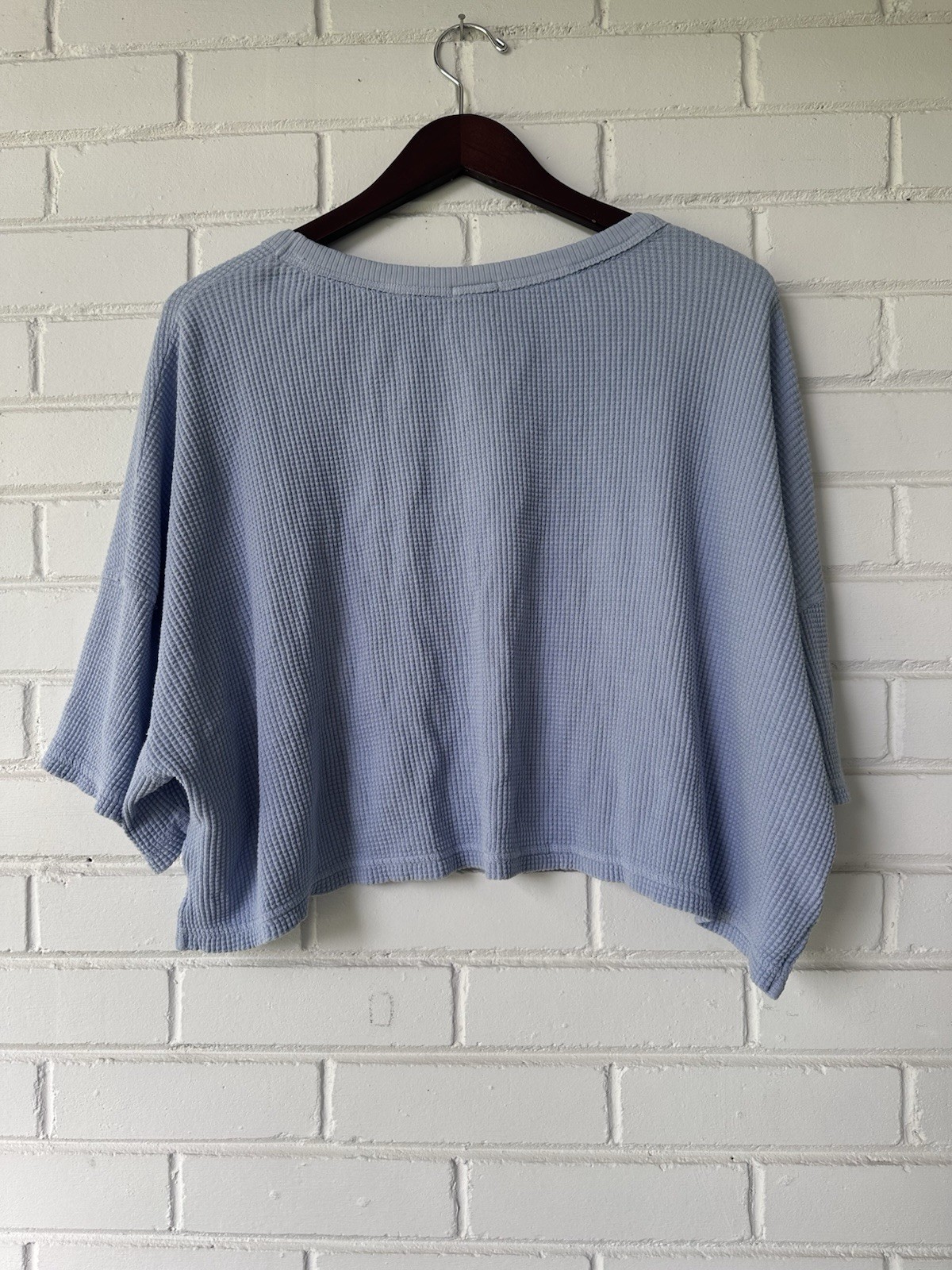 Offline by Aerie Women’s Blue Solid Rib Knit Scoop Neck Cropped Top XXL