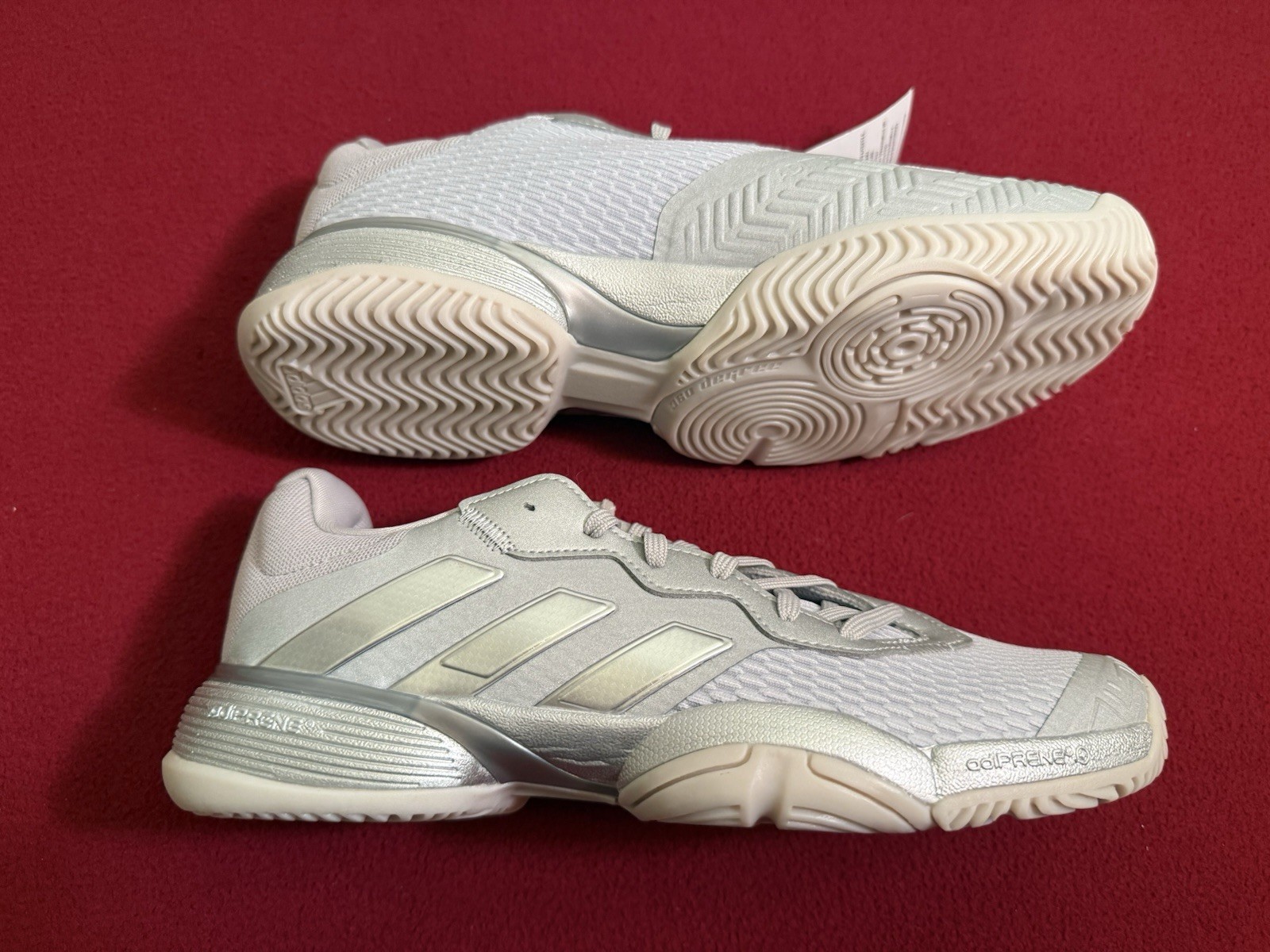 Adidas Barricade Tennis Shoes Silver Metallic Grey JH5128 Youth Size 5.5 NEW