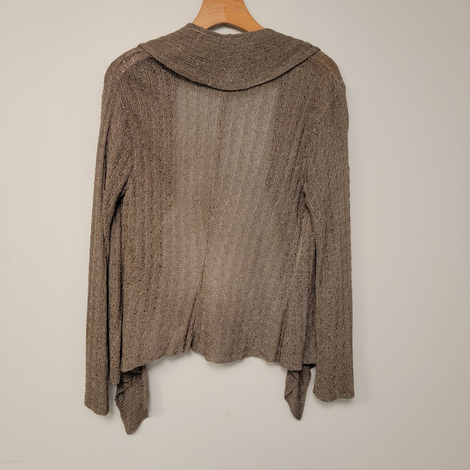 CECILE JEFFREY Cardigan Lightweight Open Gray Viscose Made In UK Womens Est Sz S
