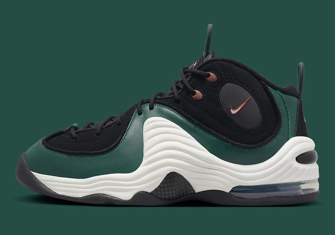 Nike Air Penny II 2 Black Faded Spruce Dark Pony Sail DV3465-001 Mens Size 8.5