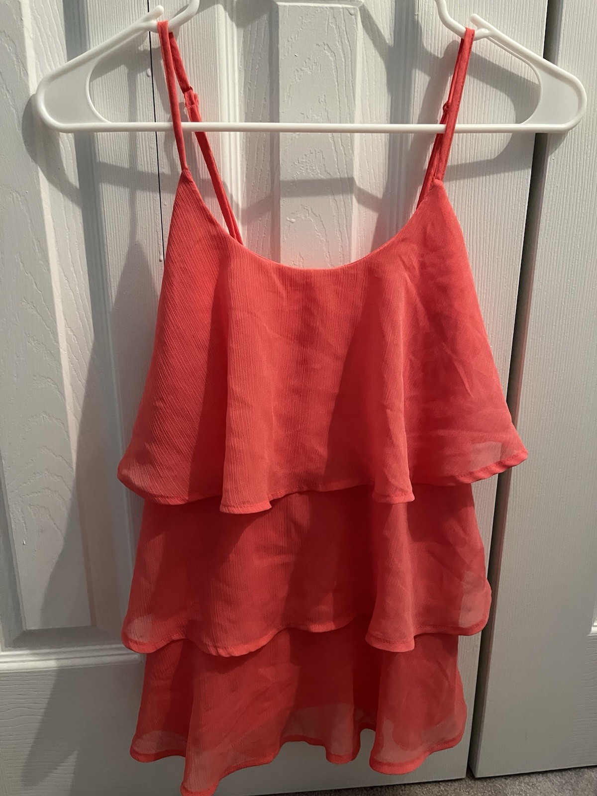 Orange Loose Fitted Spaghetti Strap Tank Top Size XS