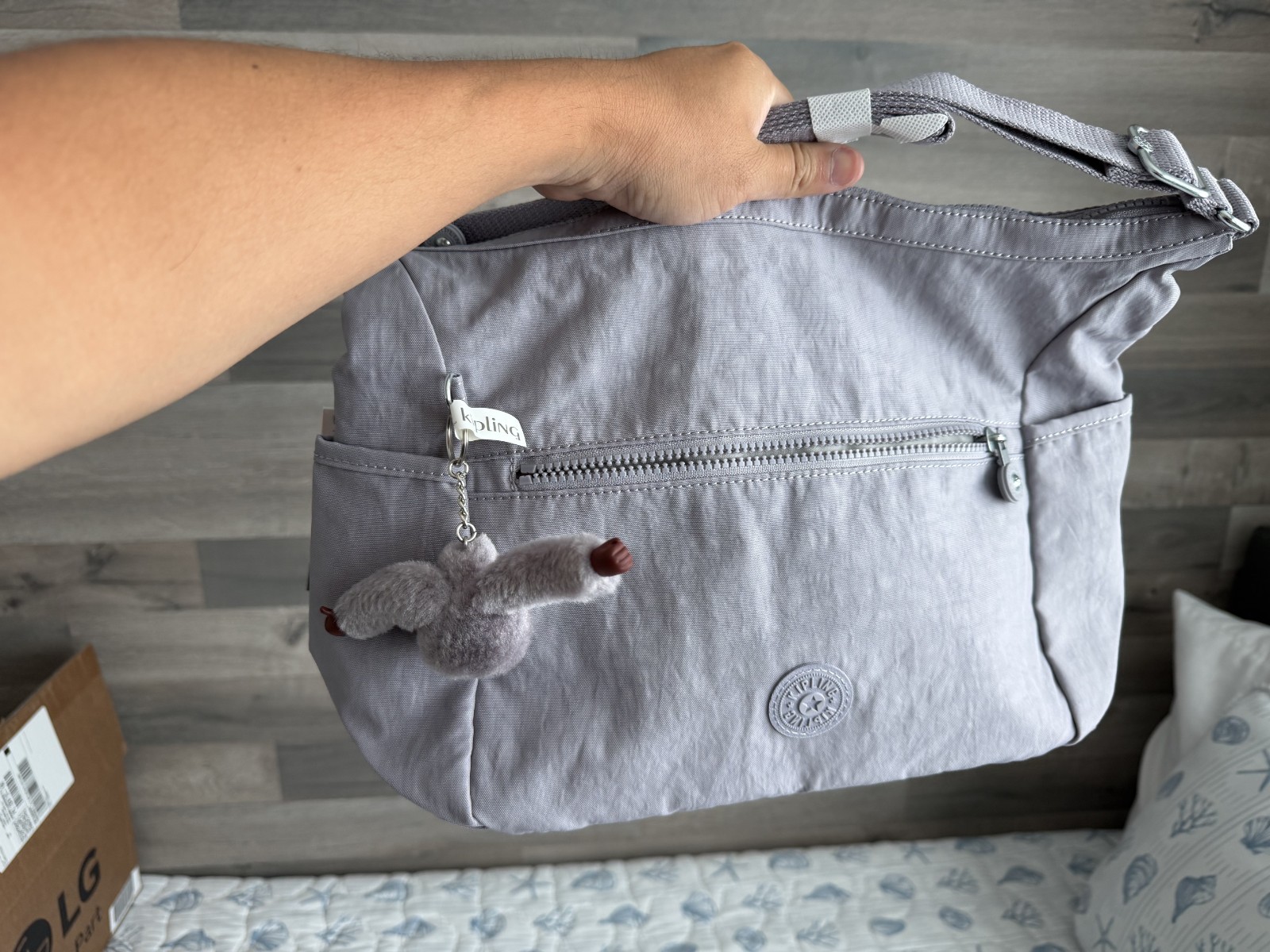 Kipling Alenya Crossbody Bag – DOVE GRAY – Nylon Everyday Travel Purse BRAND NEW