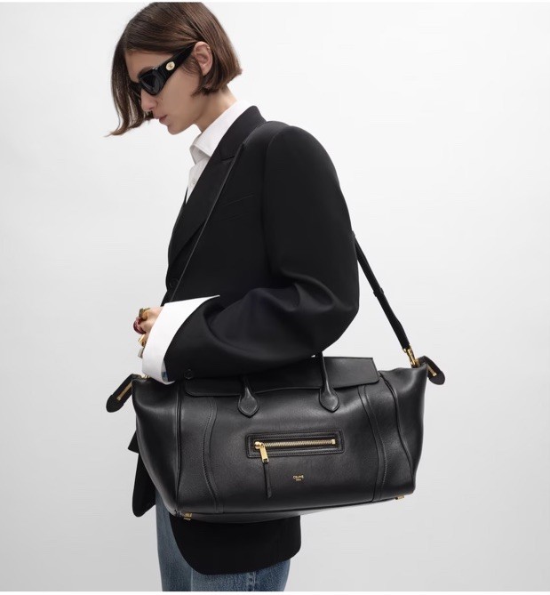 NEW Celine MEDIUM NEW LUGGAGE IN Black shiny Lambskin $4350 Authentic