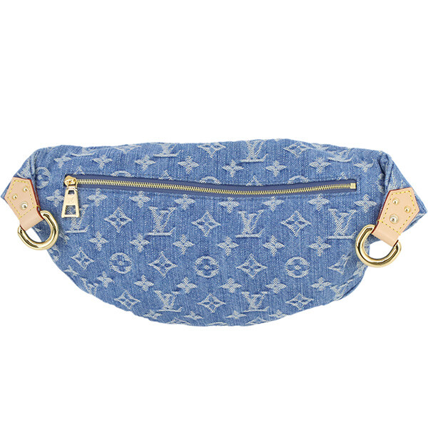 AUTH LOUIS VUITTON BODY BAG HIGH RISE LV REMIX LEATHER BLUE DENIM W36XH15XD7CM