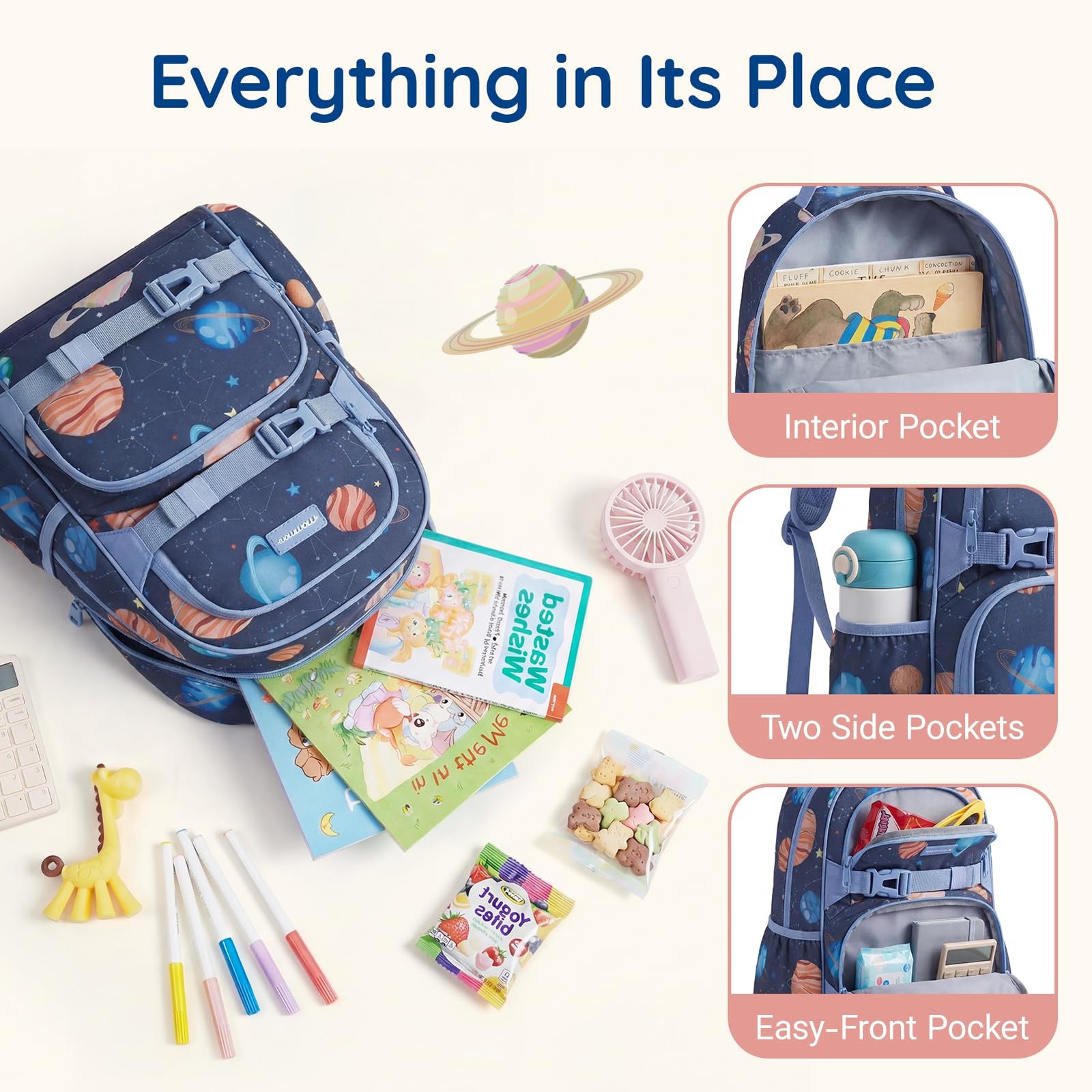 Kids Backpack 15” for Boys 4-8 with Lunch Box – School & Play Set