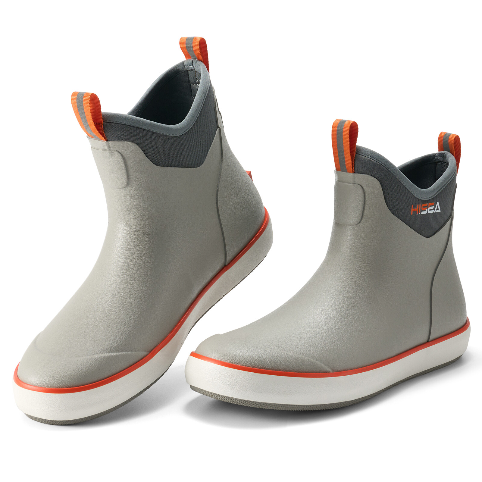 HISEA Men Deck Fishing Boots Waterproof Rain Boots Anti-Slip Cushioned Work Boot