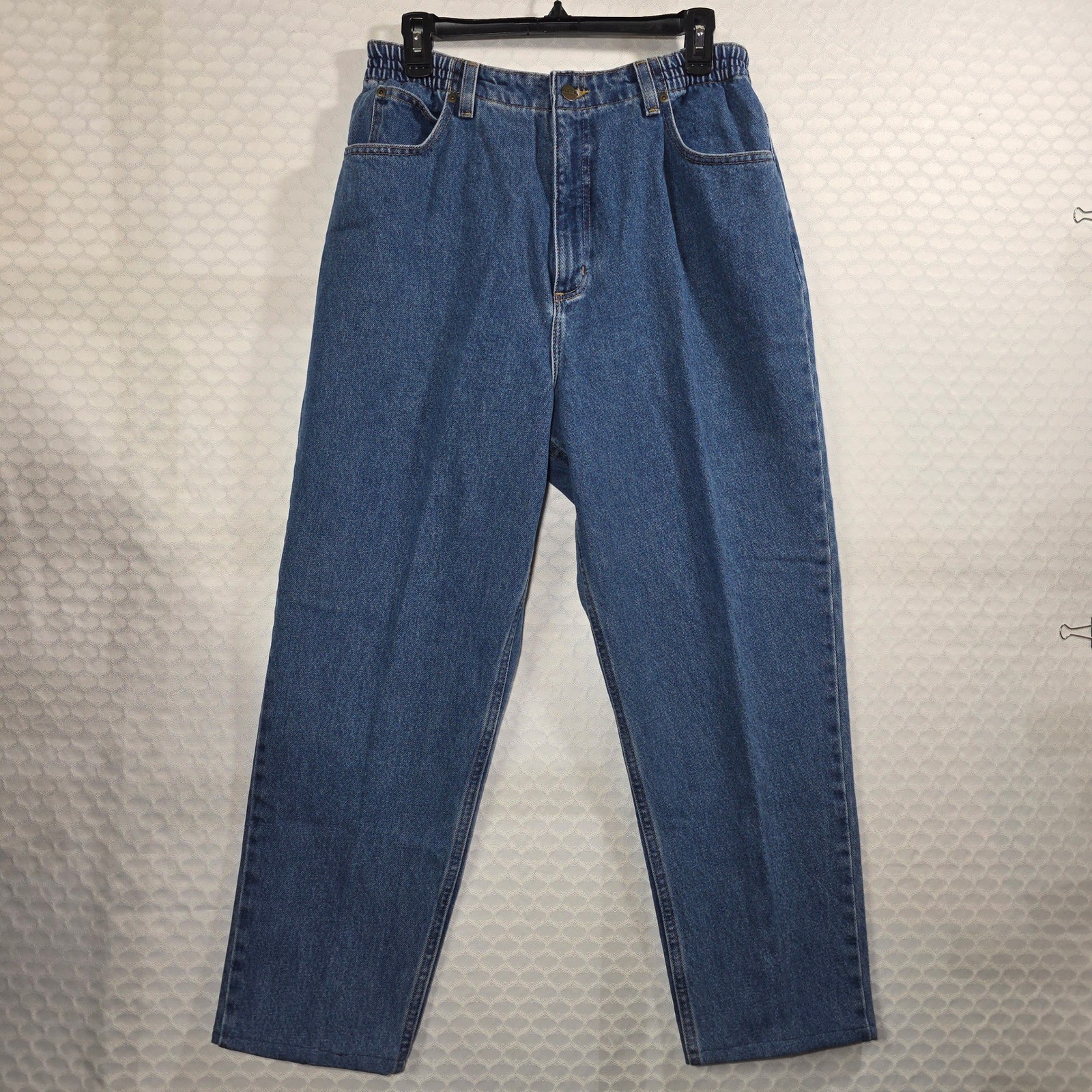 LL Bean Original Fit Relaxed Jeans Womens 14 Reg Blue Denim High Rise Straight