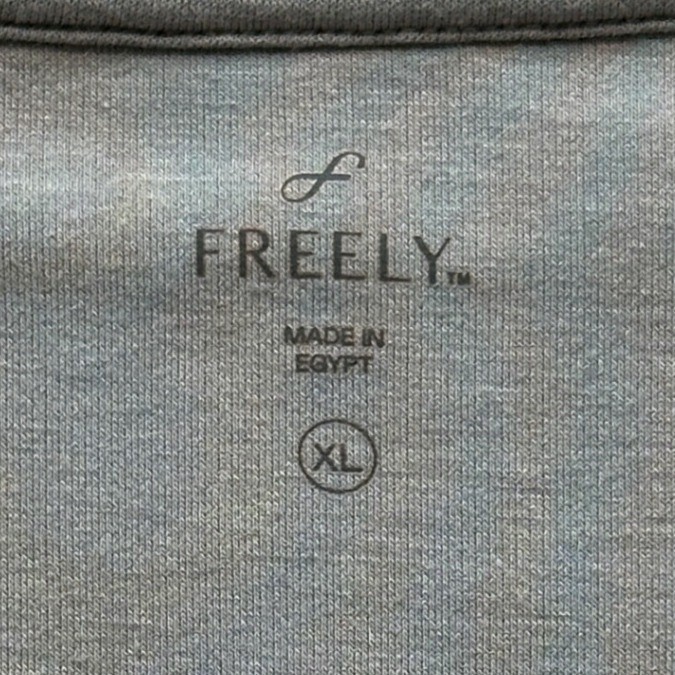 Freely V-Neck Relaxed Sweatshirt XL Gray Lightweight Comfy Sustainable Fabric