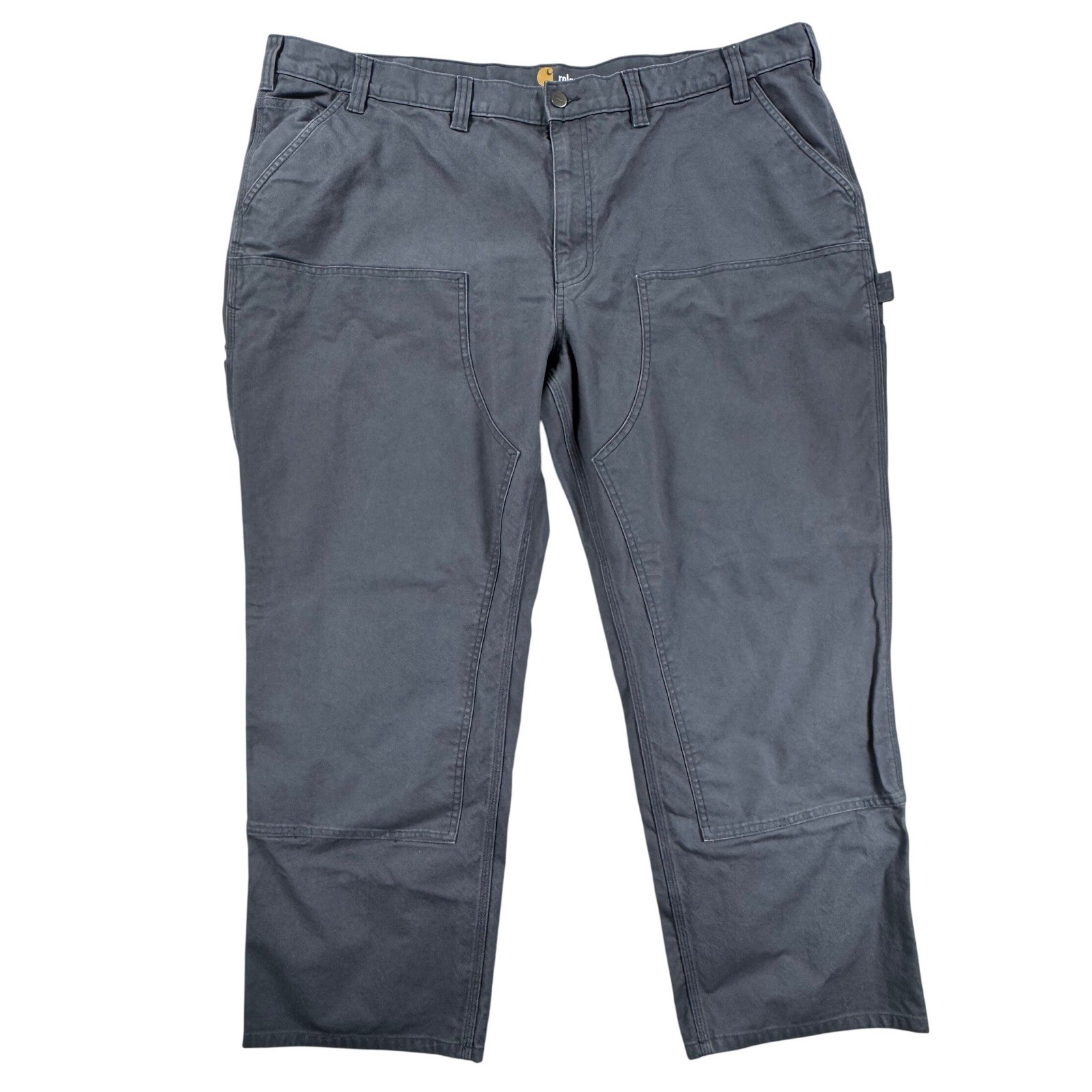 Carhartt Relaxed Fit Double Knee Work Pants Gray Canvas 48×30 Mens Trousers