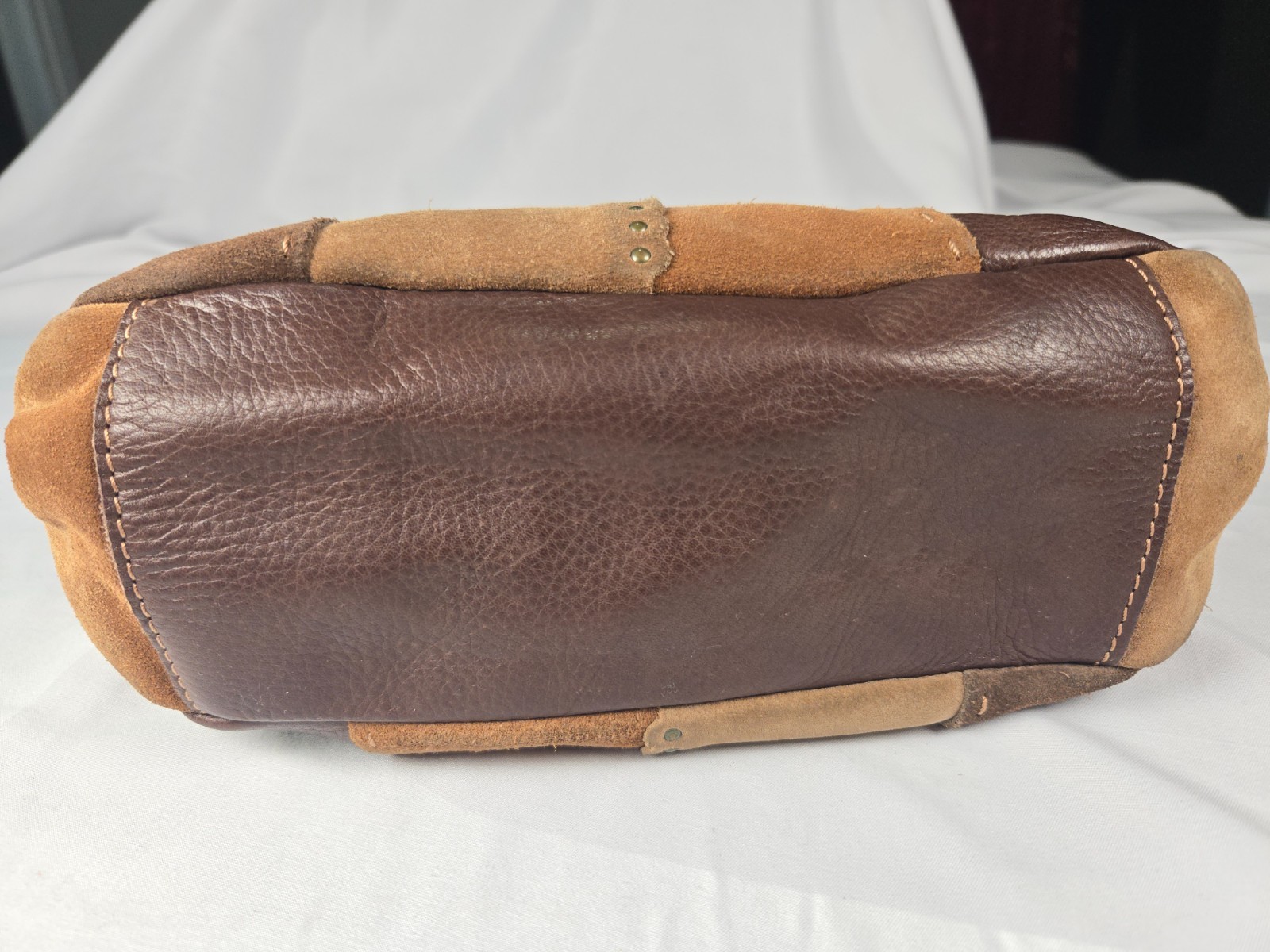 Y2K Shoulder Hobo Bag Brown Boho Leather Suede Patchwork Tassel Western Indie