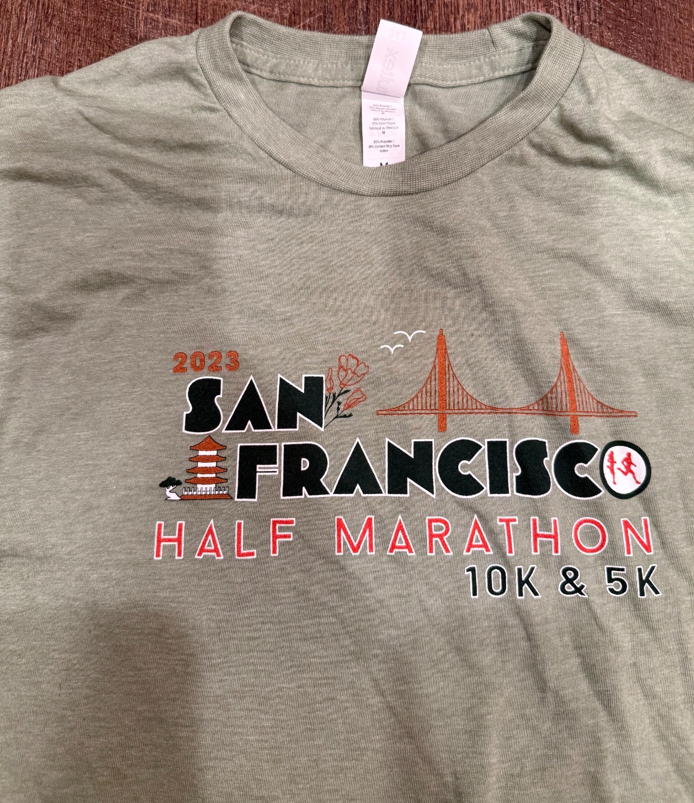 New 2023 KPSF Kaiser San Francisco Half Marathon 10k 5k Men’s M Race T-Shirt