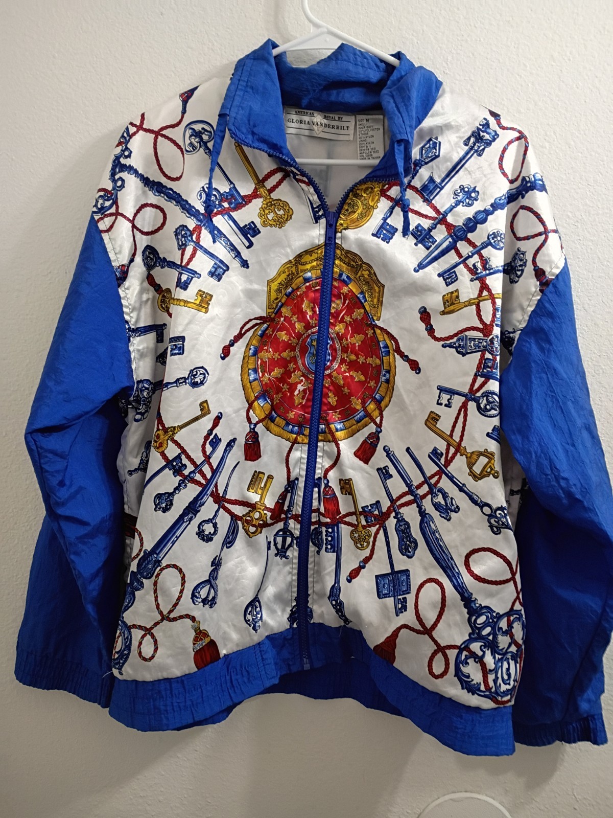 Key & Medallion Print Windbreaker