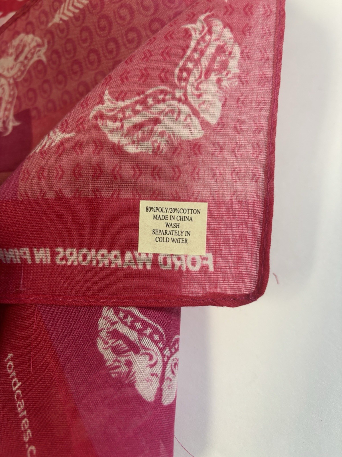 New Ford Warriors In Pink Scarf Wrap Set Of 4 Approximately 8 1/4” X 52”