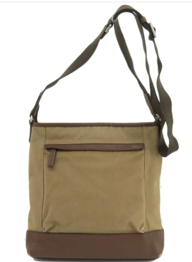 Coach F70820 Camden Embossed Shoulder Bag Canvas/Leather Men’s/Unisex COACH