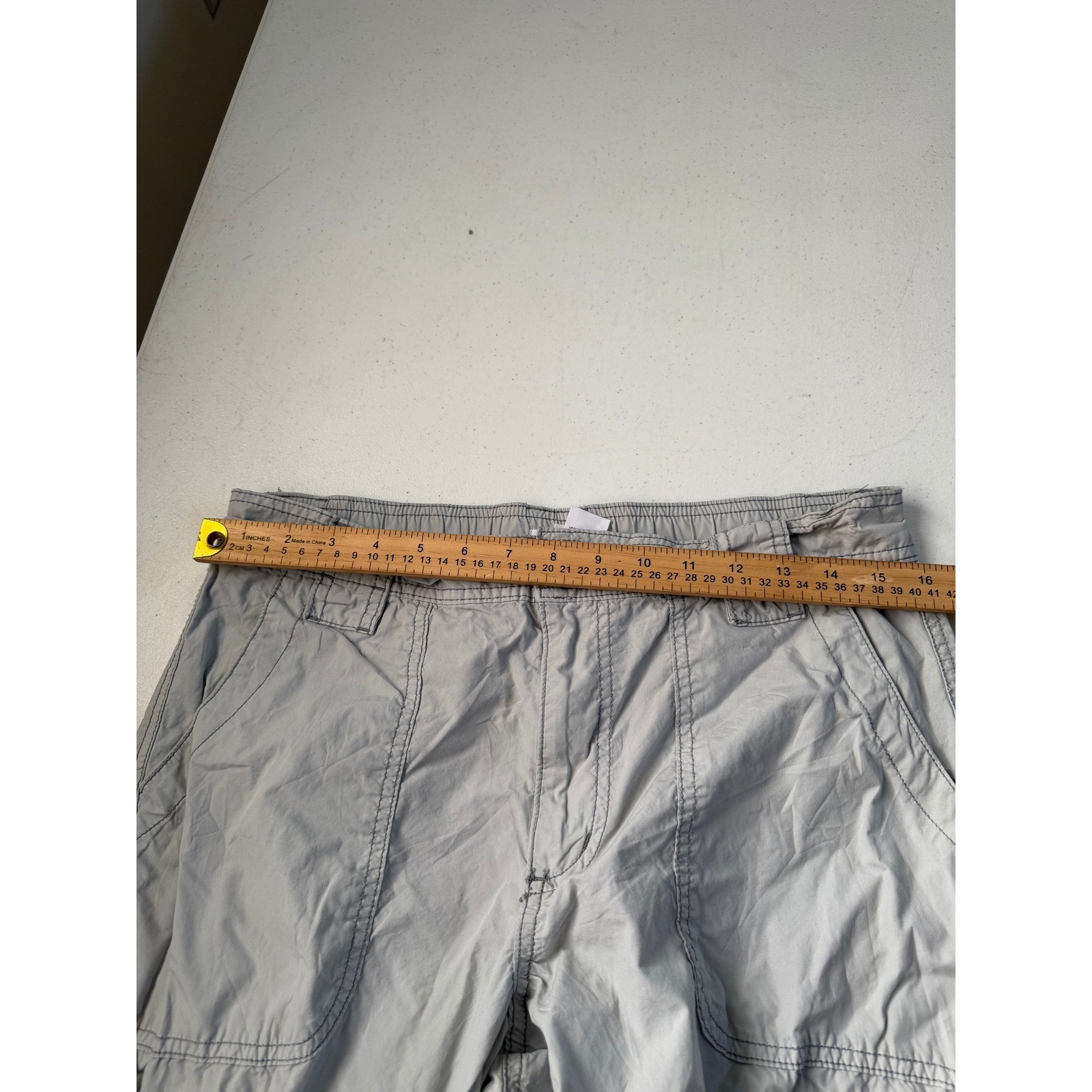 Garage Gray Cotton Cargo Parachute Pants Wide Leg Multi Pocket Size Small P/S