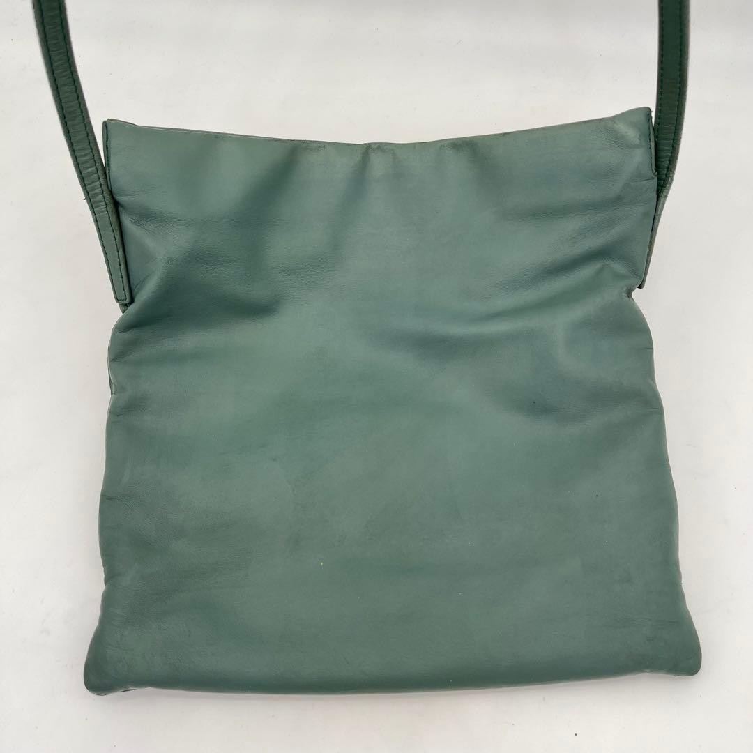 Loewe Anagram One-Shoulder Bag Green Embossed Logo Pouch Japan 069955
