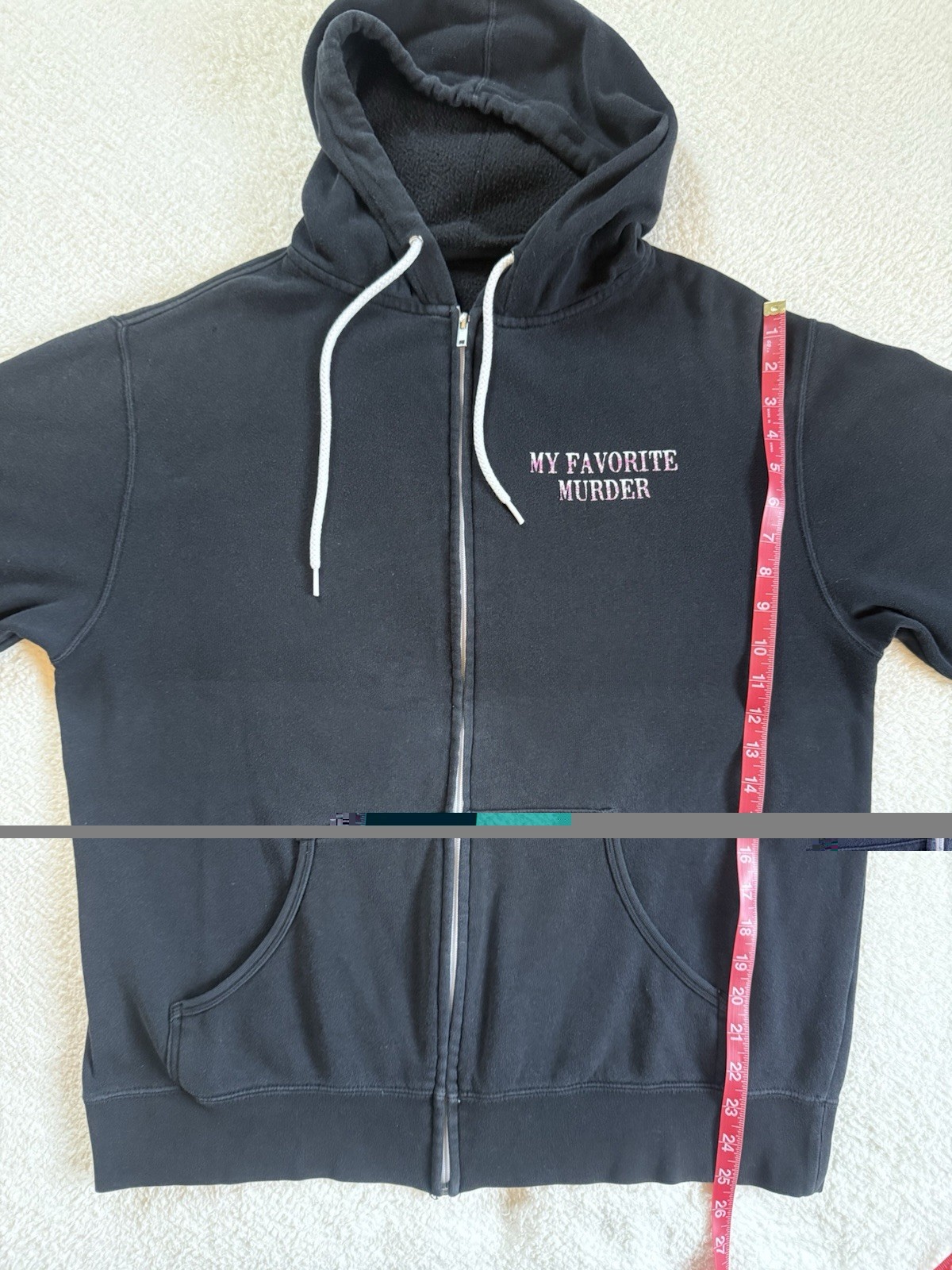 My Favorite Murder Fan Cult Black Zip Up Hoodie Tombstone Graphic Size L