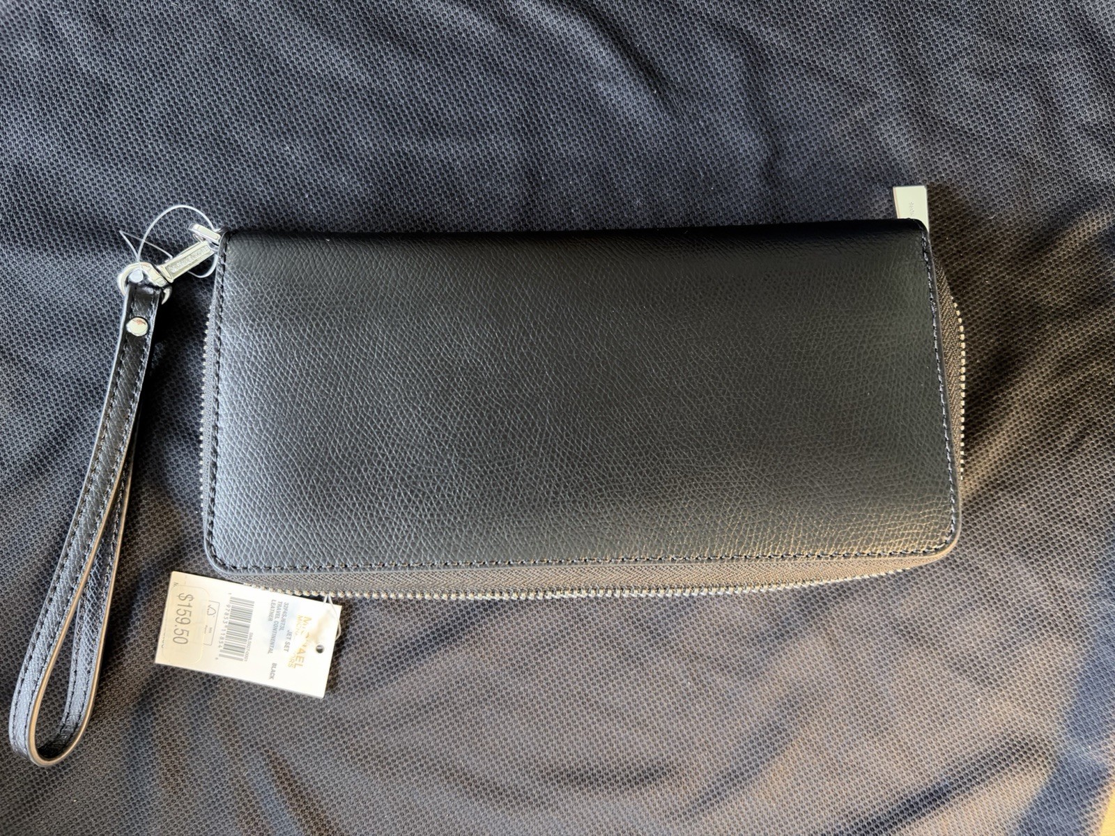 Michael Kors Jet Set Travel Black Leather CONTINENTAL Wallet 35T7GTVE7L