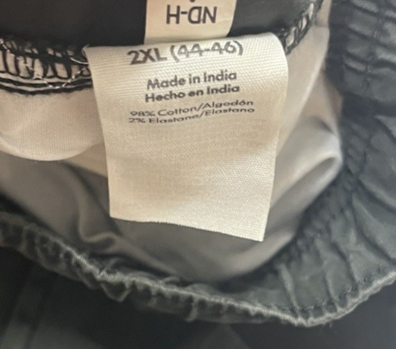 No Boundaries Men’s Cargo Pants Size 2XL (44-46) Elastic Waist – Grey Shadow NEW