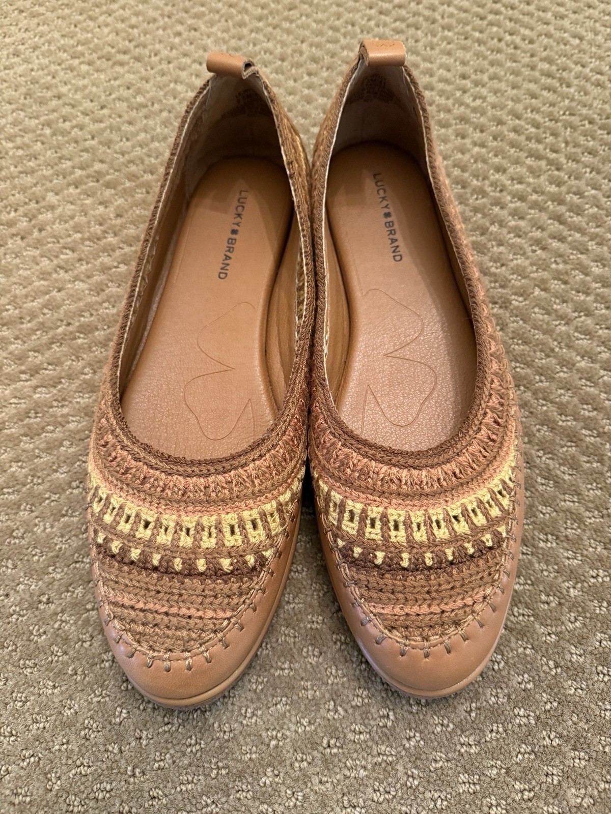 Lucky Brand Emmie Multi Sunset Tweed Slip On Ballet Flats Size 9.5