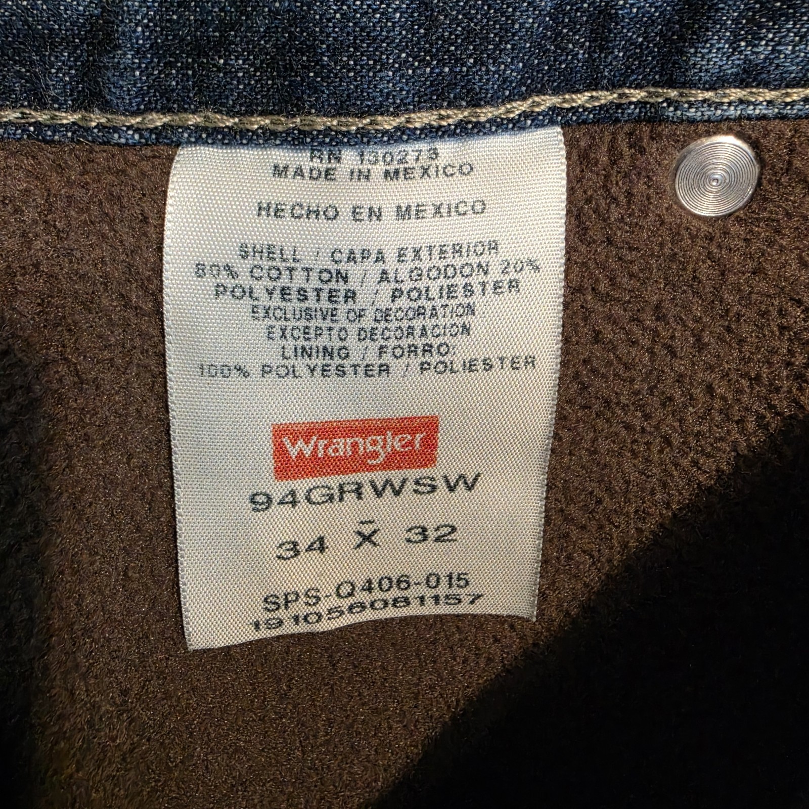 Wrangler Authentics Men’s Dark Wash Blue Denim Fleece Lined Relaxed Jeans