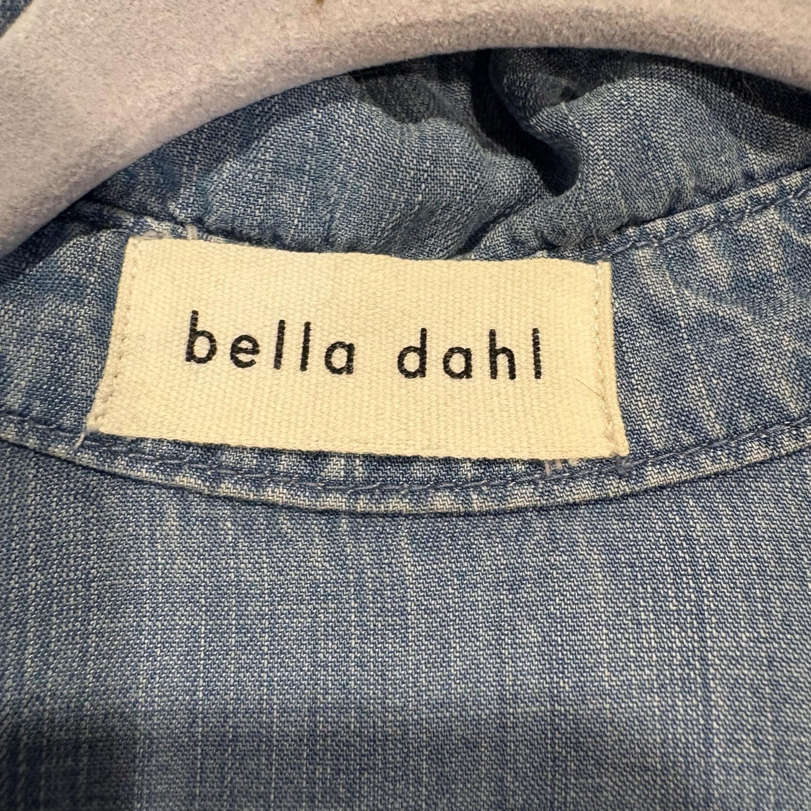 Bella Dahl Tunic Shirt Womens Small Blue Chambray Button Front Long Sleeve Top