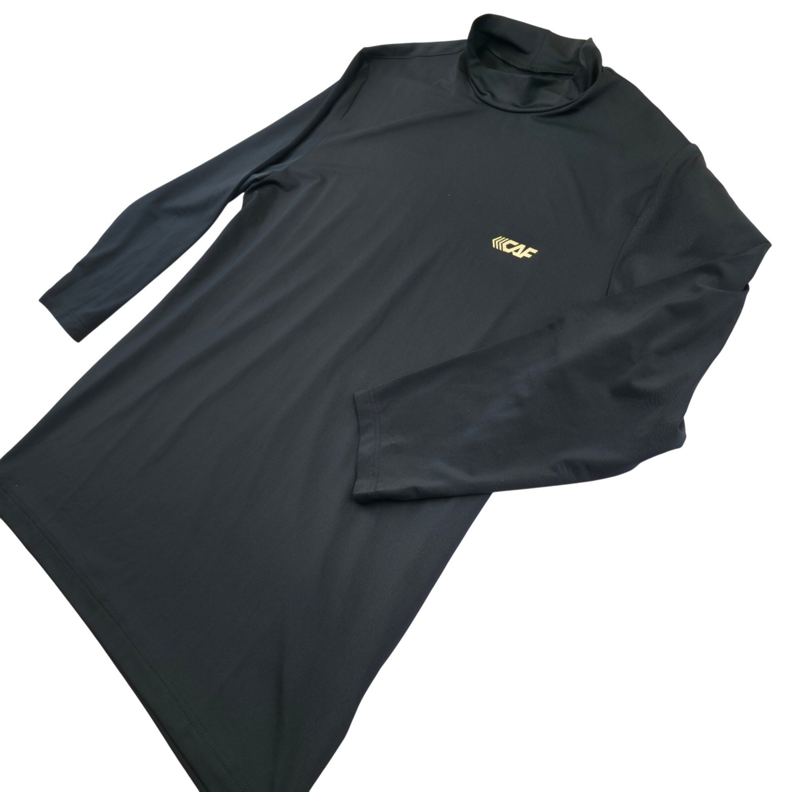 CAF Performance Mock Neck Long Sleeve Athletic Shirt Mens Size 100 L Black Korea