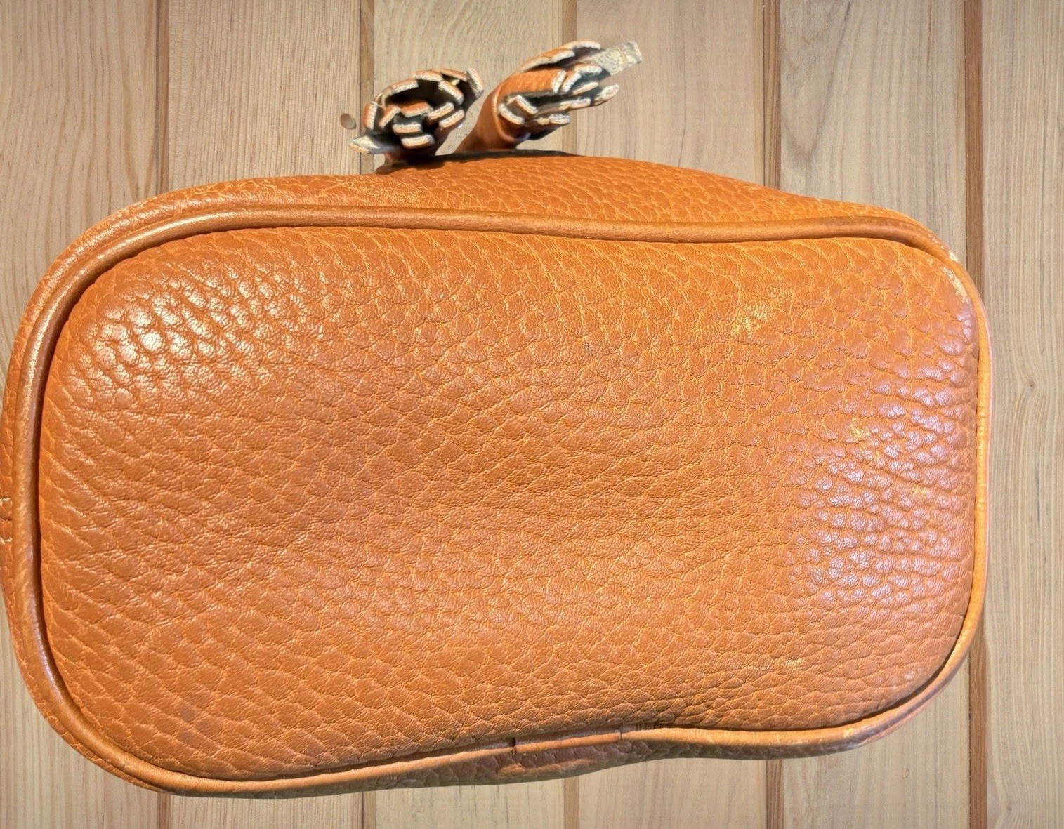 Dooney Bourke Brown Vintage R134 Mini Bucket Drawstring Shoulder Bag Leather