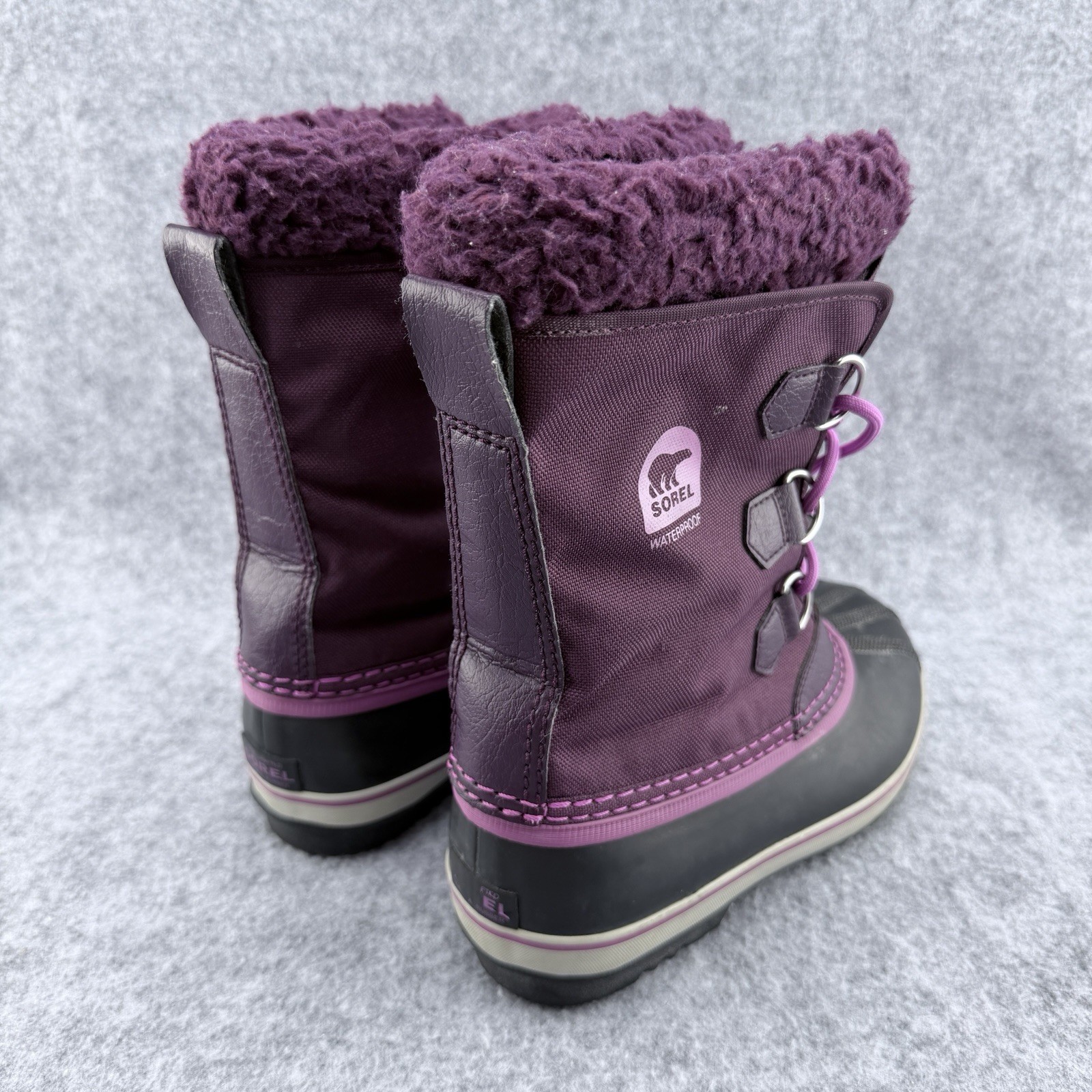 Sorel Waterproof Faux Fur Adjustable Lined Boot Women’s Size 5 Purple NY1879-562