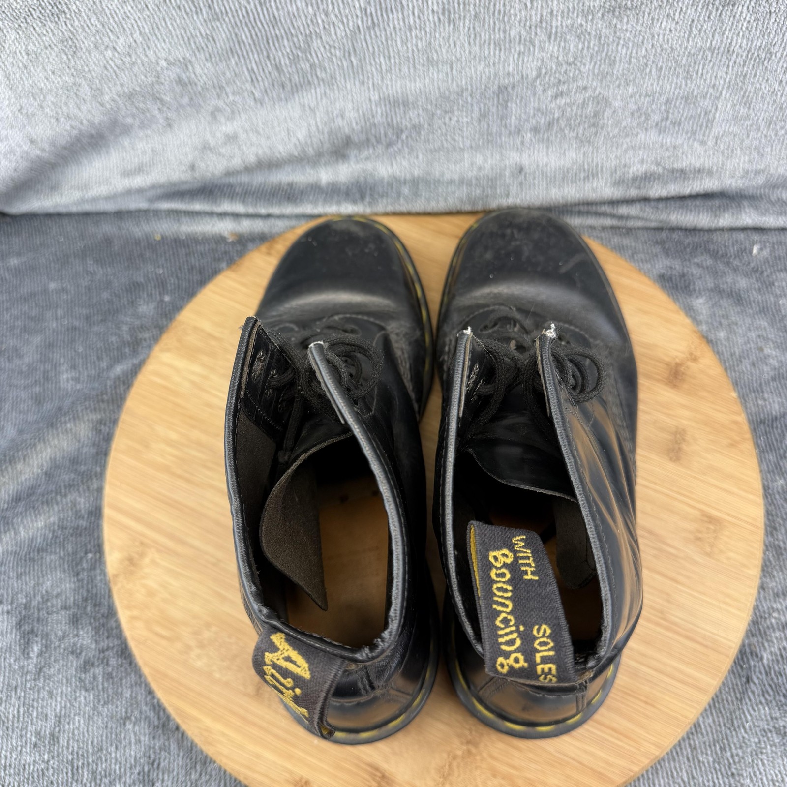 Dr. Martens 1460 Boots Mens Size 6 Black Leather Combat Lace Up Made In England