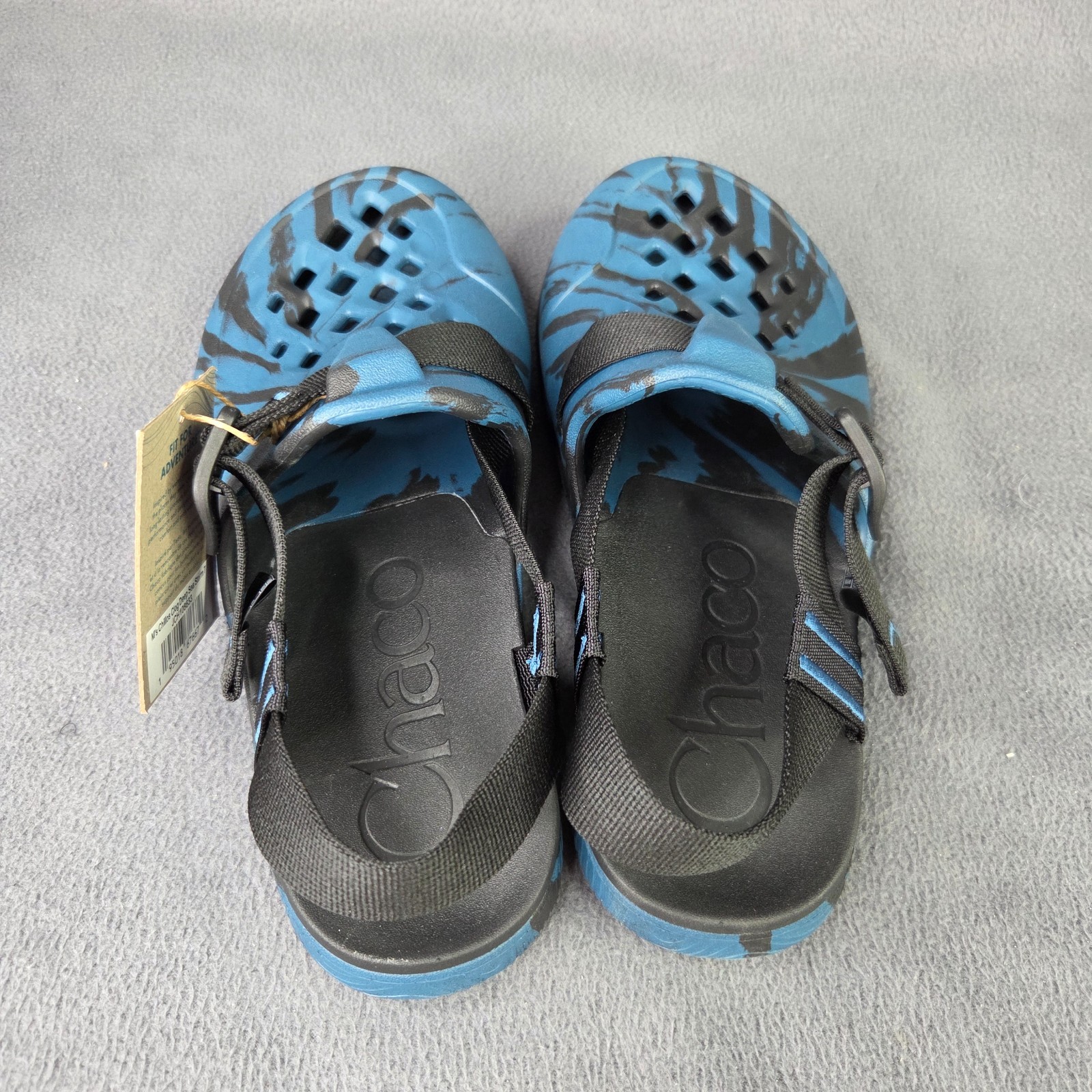 Chaco Shoes Mens Size 7 Blue Black Camo Sandals Performance Water Hiking Outdoor