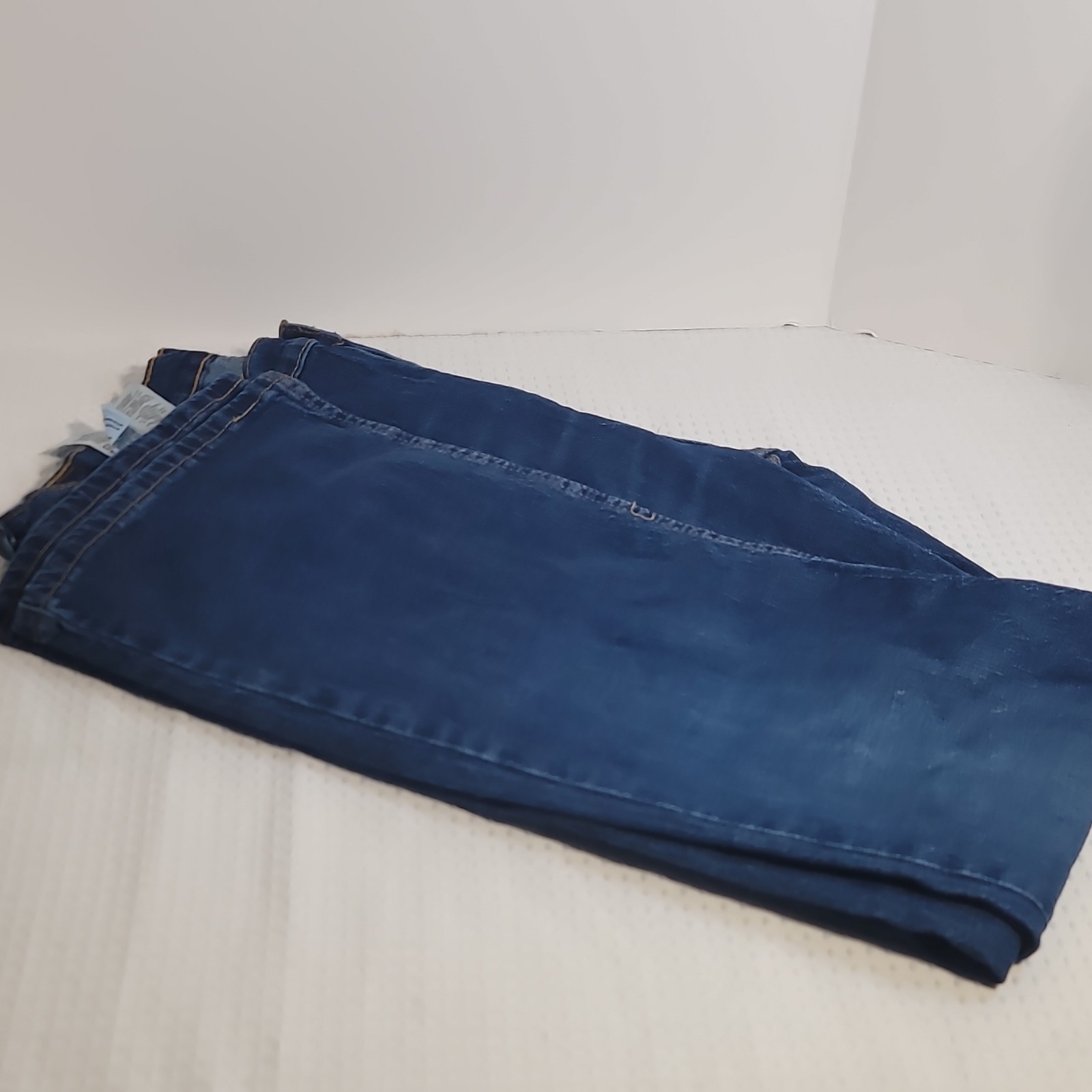 Levi Strauss & Co. Blue Cotton Denim Straight Jeans Button Zip 5-Pocket Logo