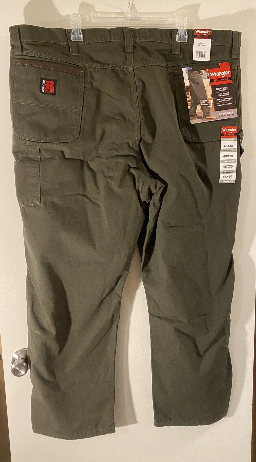 Wrangler Pants Riggs Workwear Men’s 46 x 30 Carpenter Relaxed Fit NWT