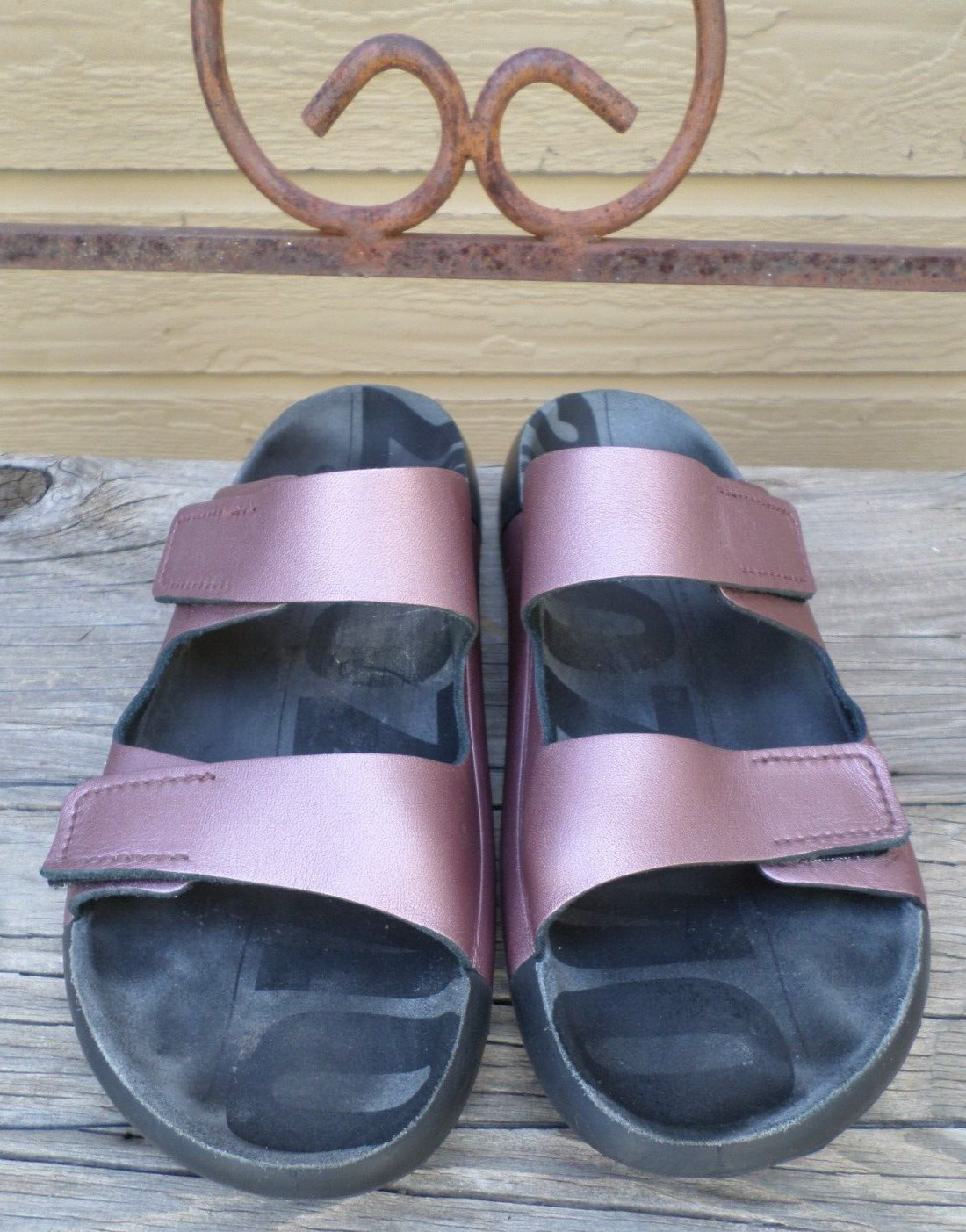 ECCO 2ND Cozmo Bronze Two Band Slide Sandals Women’s 10-10.5 (eur 41)