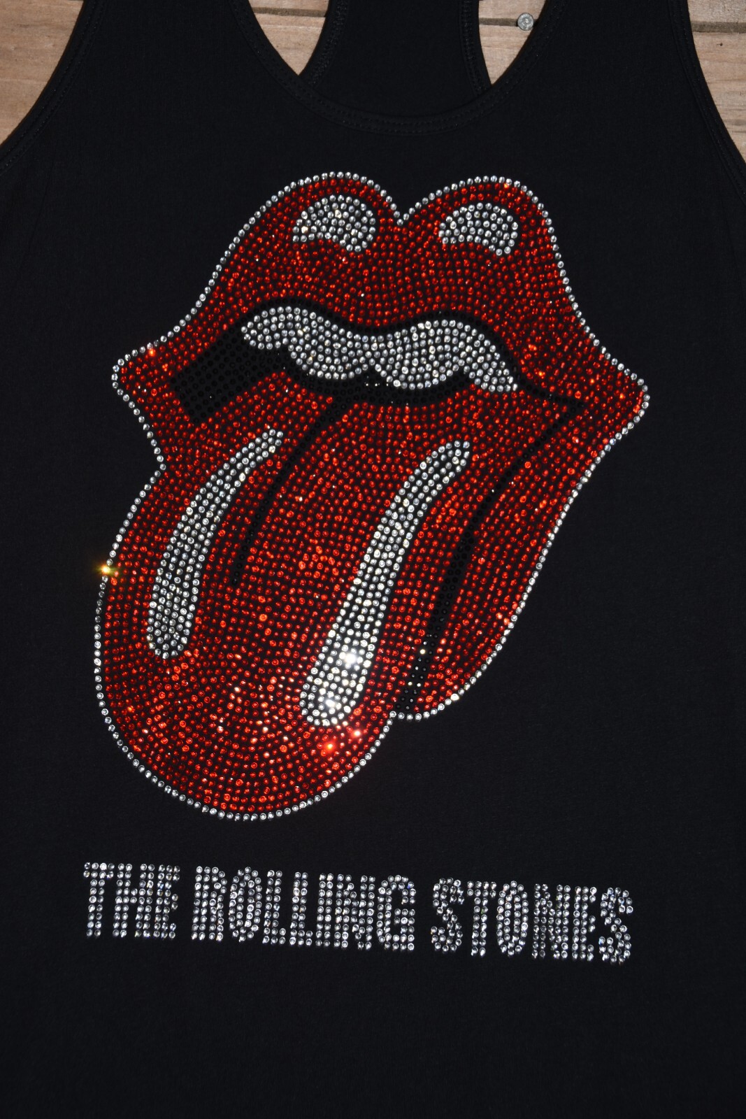 Rolling Stones rhinestone bling racer back tank top XS, S, M, L, XL,XXL