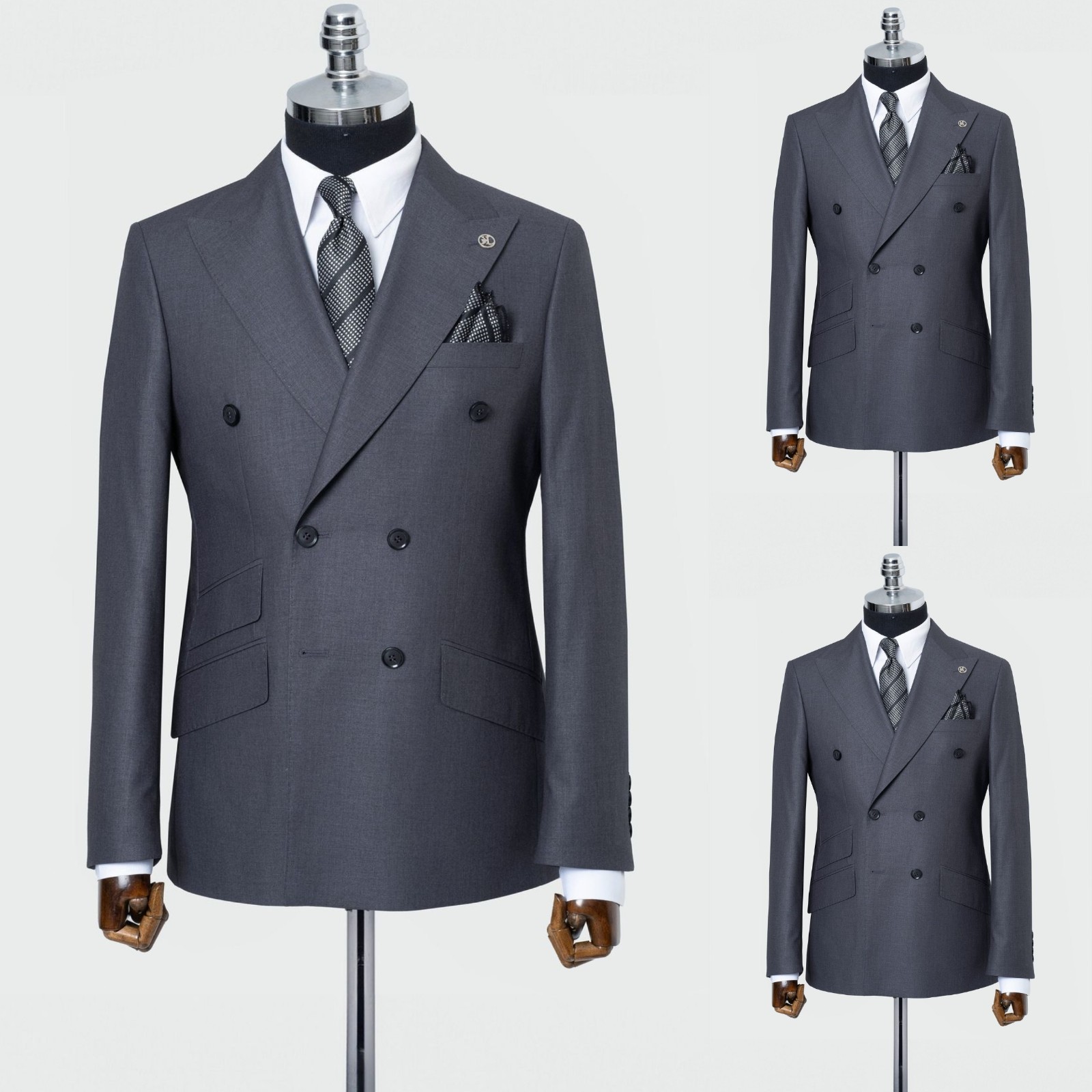 Formal Men’s 2PCS Suits Navy Business Evening Dinner Party Tuxedos Workwear Coat